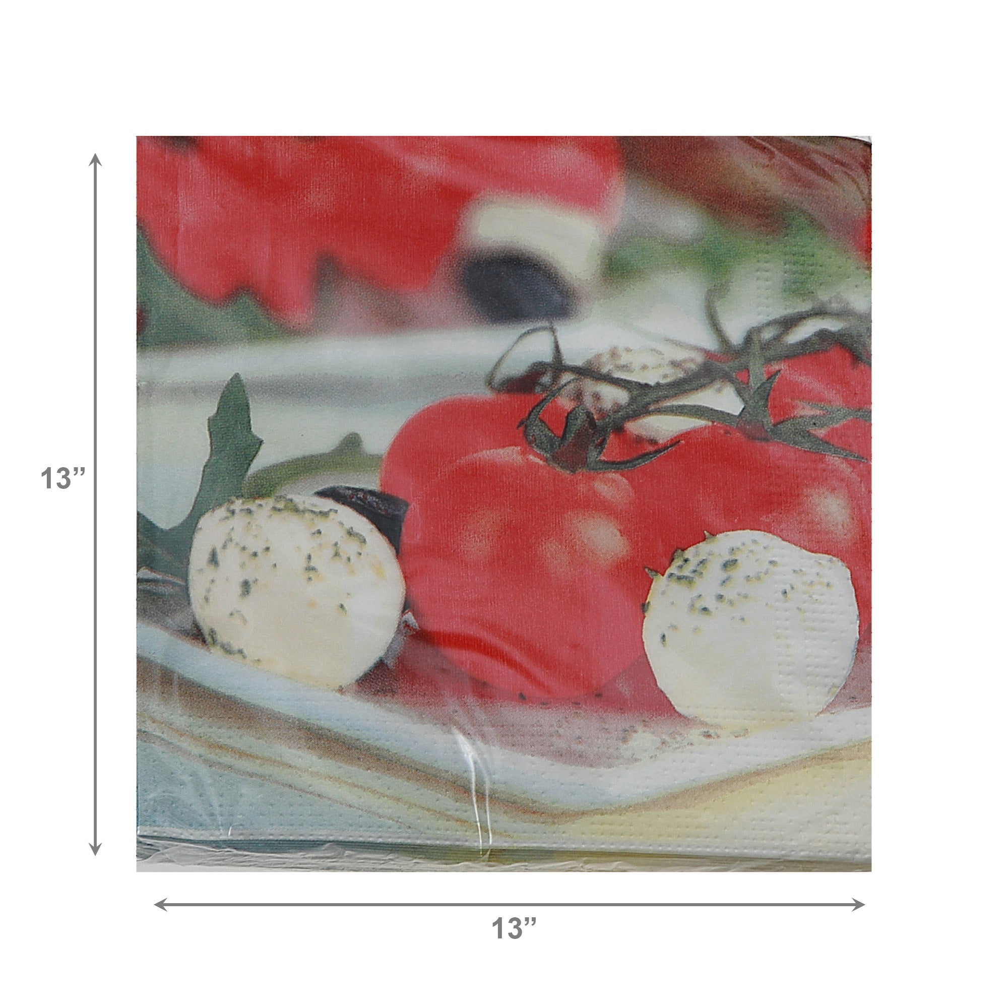 20-Pack 3-Ply Luncheon Napkins, Tomato & Cheese Design - Set of 6
