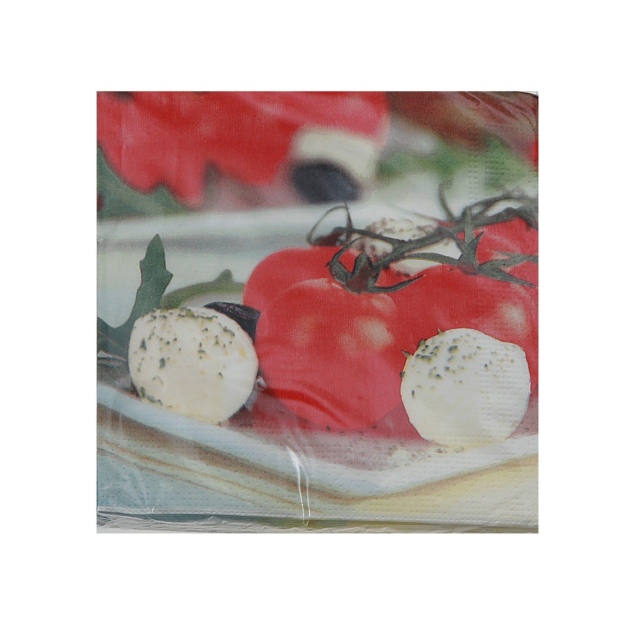 20-Pack 3-Ply Luncheon Napkins, Tomato & Cheese Design - Set of 6