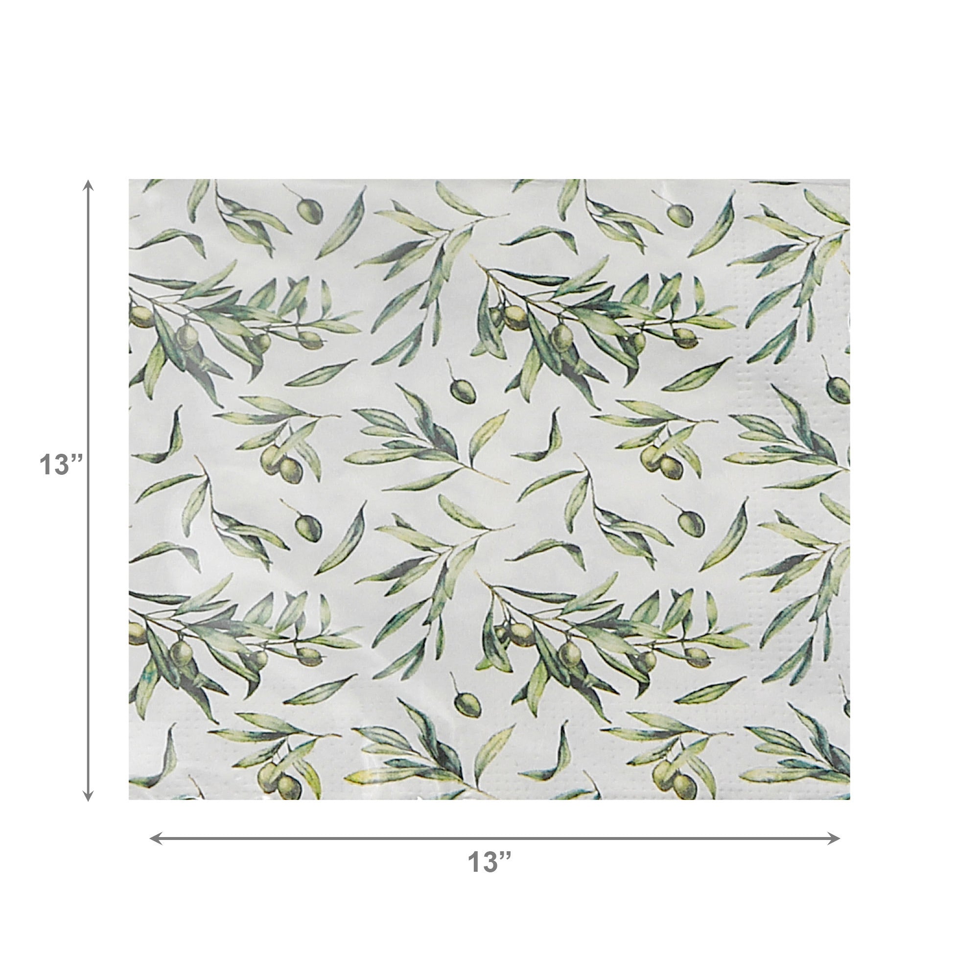 20-Pack 3-Ply Luncheon Napkins with Olive Design - Set of 6