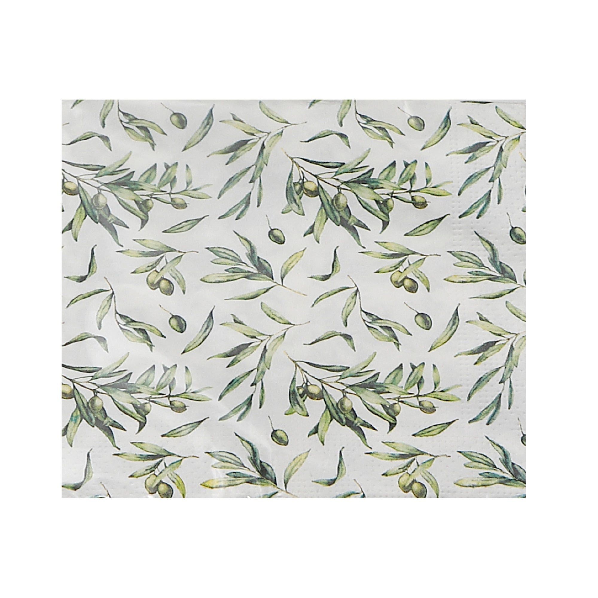20-Pack 3-Ply Luncheon Napkins with Olive Design - Set of 6