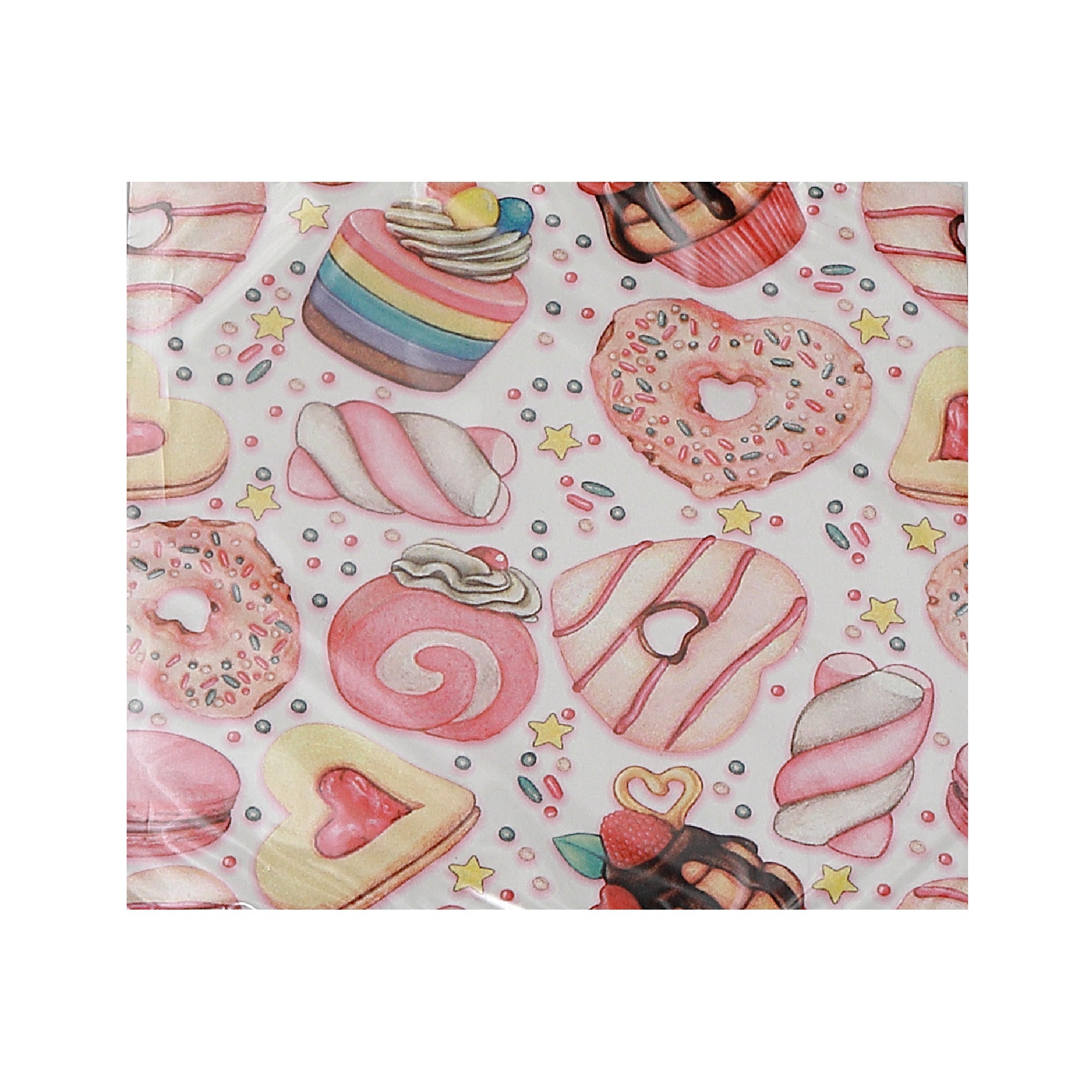 20-Pack 3-Ply Luncheon Napkins Featuring Pastries Design - Set of 6