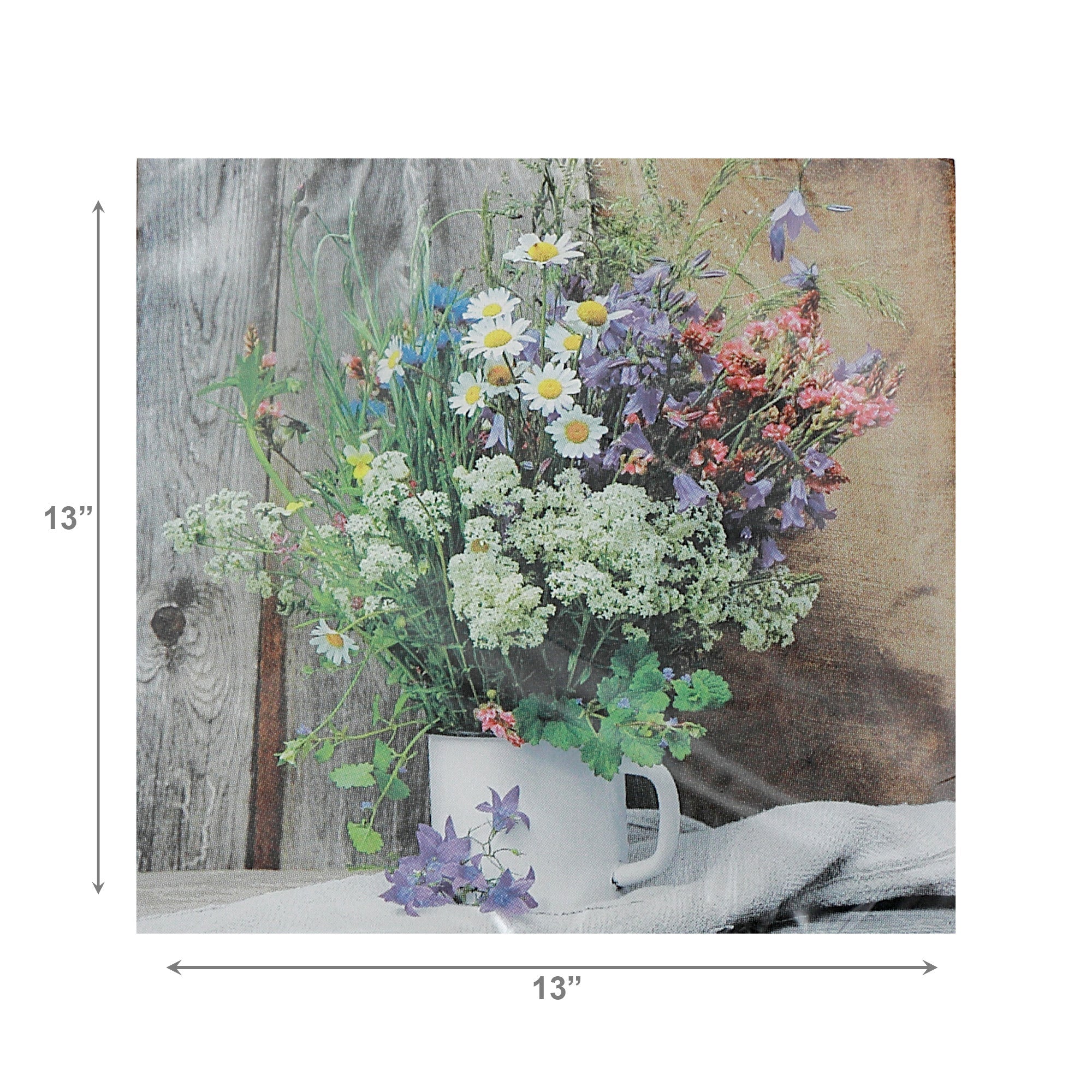 20-Pack 3-Ply Luncheon Napkins with Wild Flower Arrangement - Set of 6