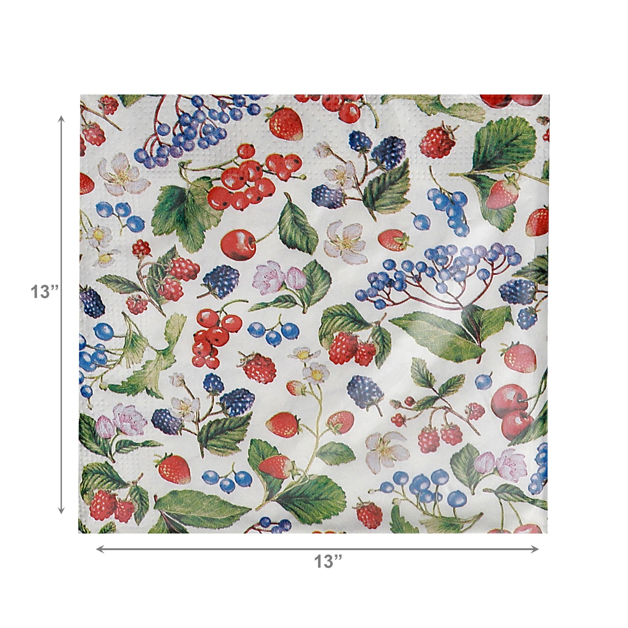 20-Pack 3-Ply Luncheon Napkins with Wild Berries Design - Set of 6