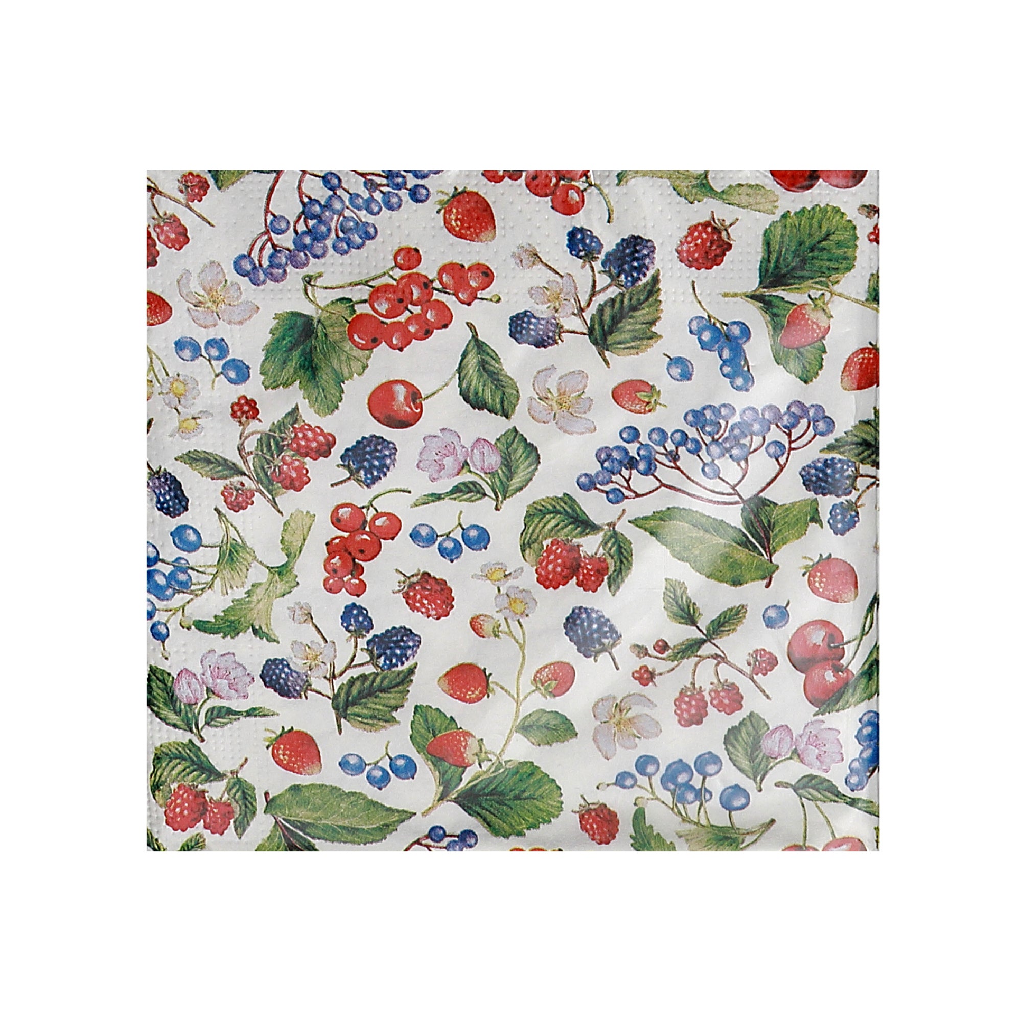 20-Pack 3-Ply Luncheon Napkins with Wild Berries Design - Set of 6