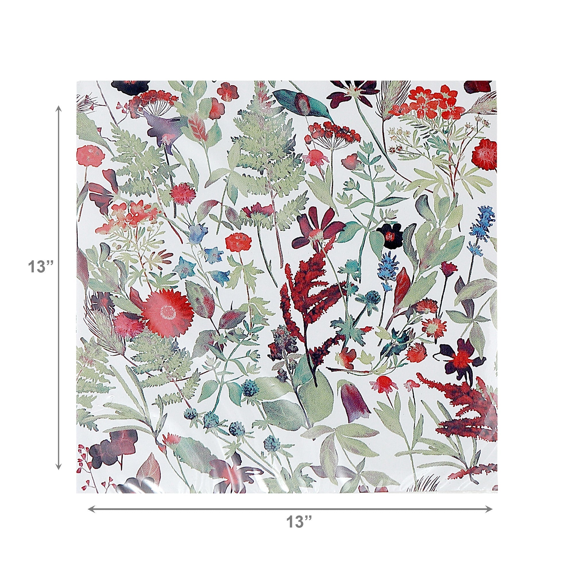 20-Pack 3-Ply Luncheon Napkins with Wild Flowers Design - Set of 6