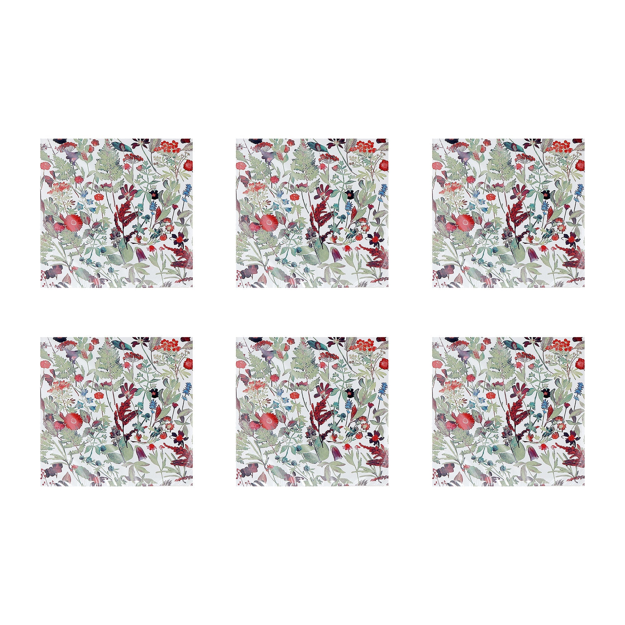 20-Pack 3-Ply Luncheon Napkins with Wild Flowers Design - Set of 6