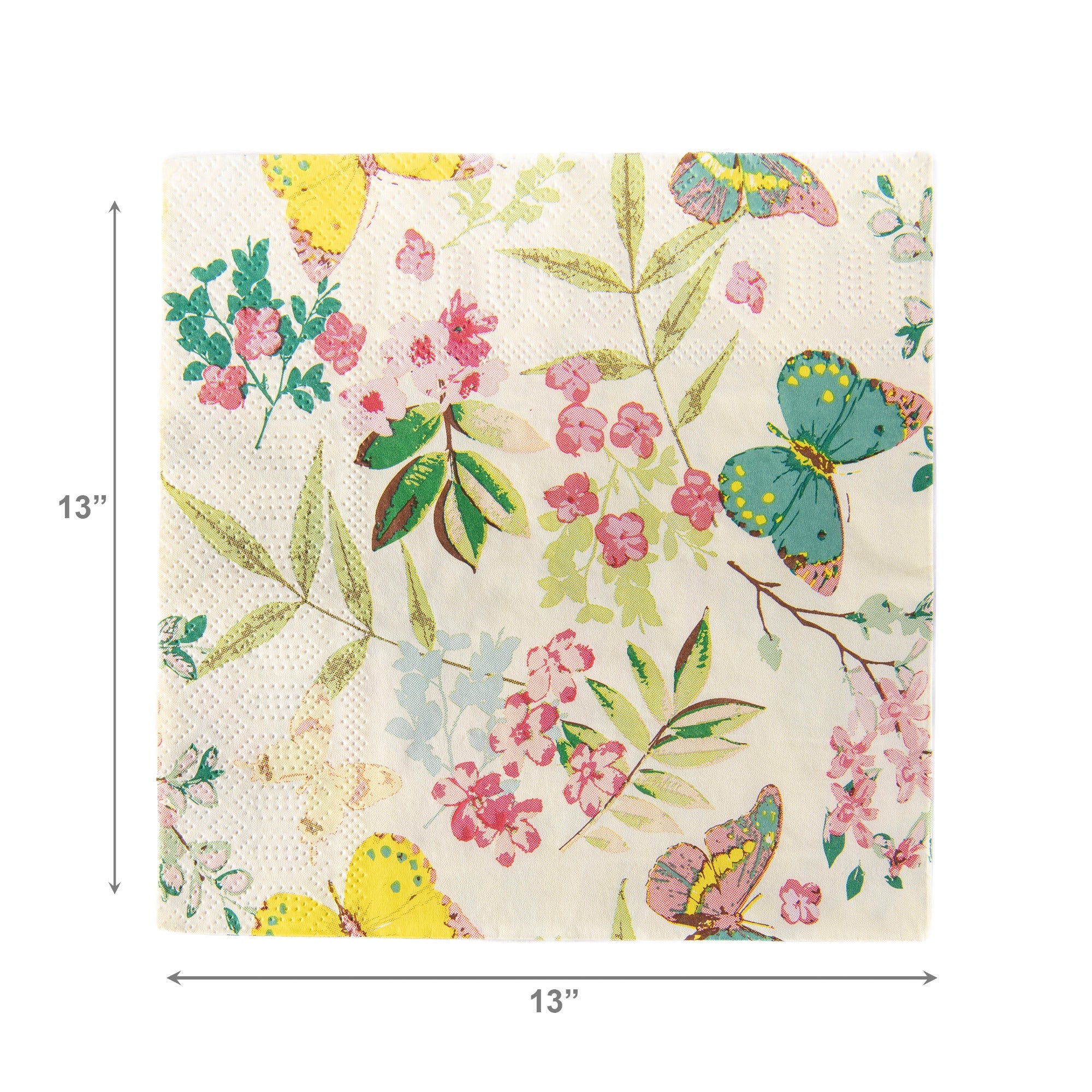 20-Pack 3-Ply Luncheon Napkins, Butterfly Garden Design - Set of 6