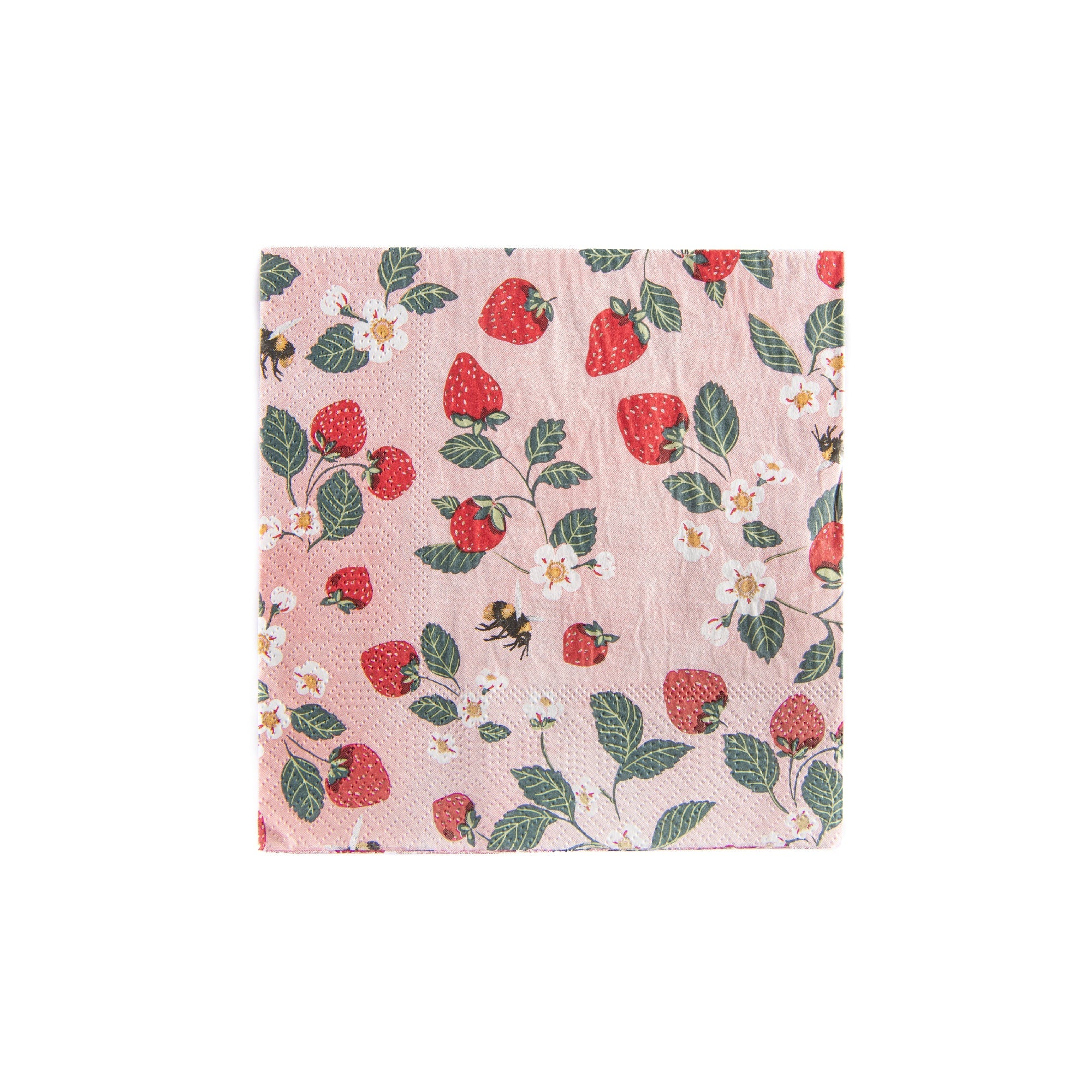 20-Pack 3-Ply Luncheon Napkins Featuring Strawberry Patch - Set of 6