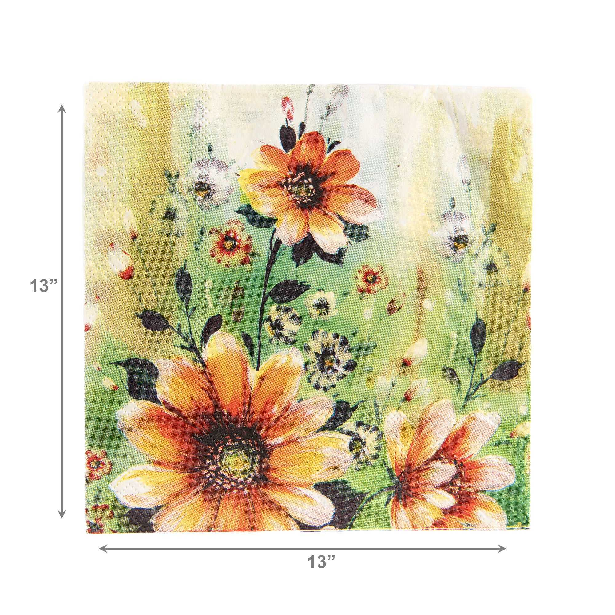 20-Pack 3-Ply Luncheon Napkins with Sunflower Design - Set of 6
