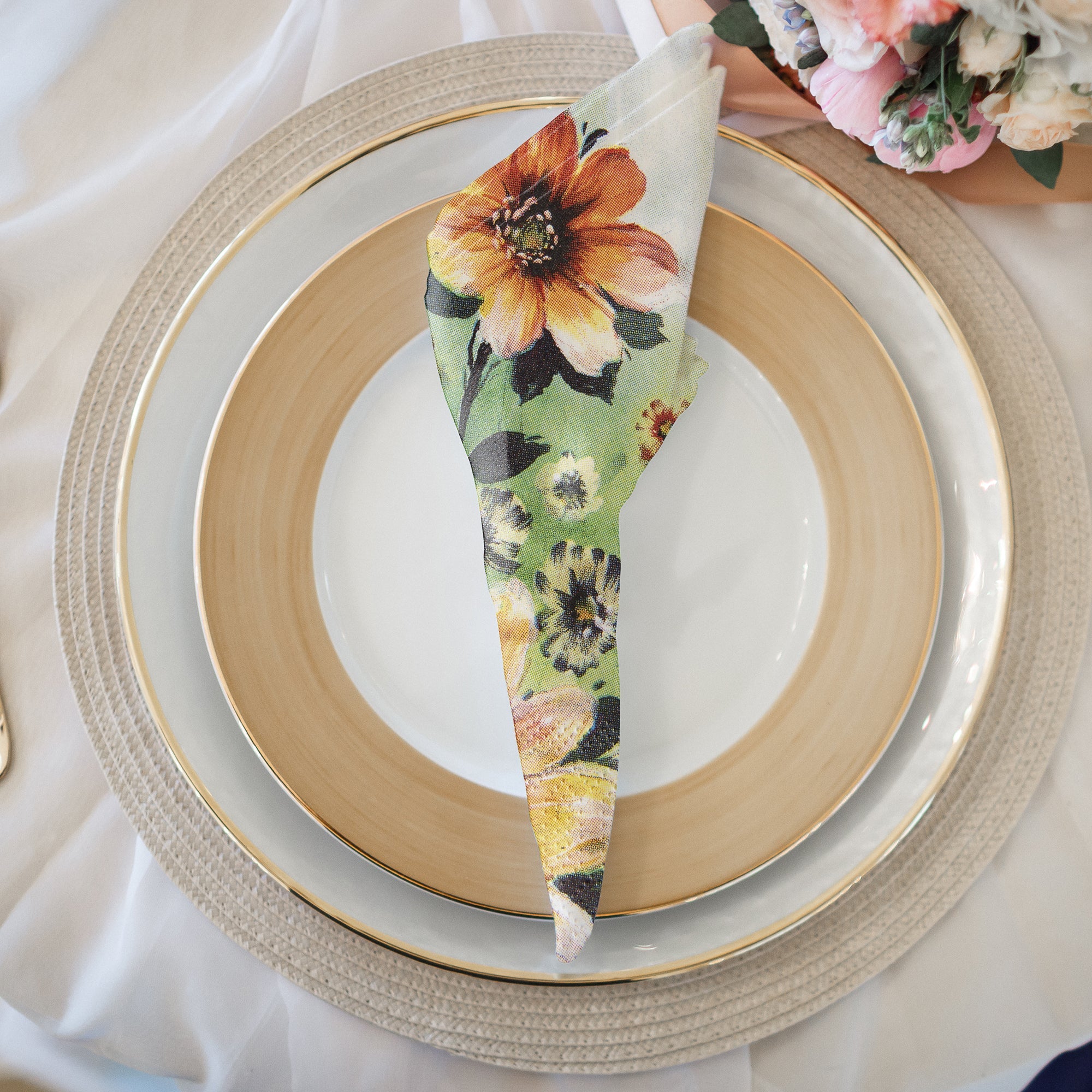 20-Pack 3-Ply Luncheon Napkins with Sunflower Design - Set of 6