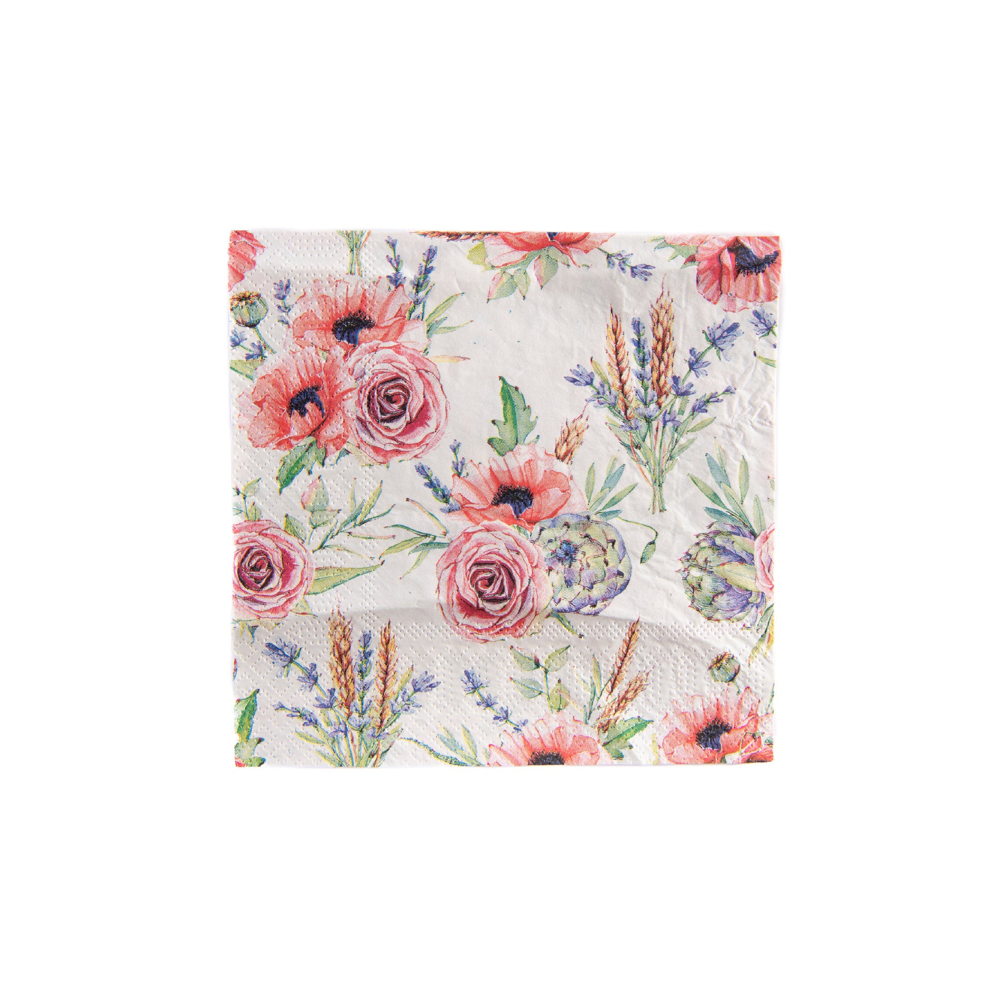 20-Pack 3-Ply Luncheon Napkins with Floral Bouquets - Set of 6