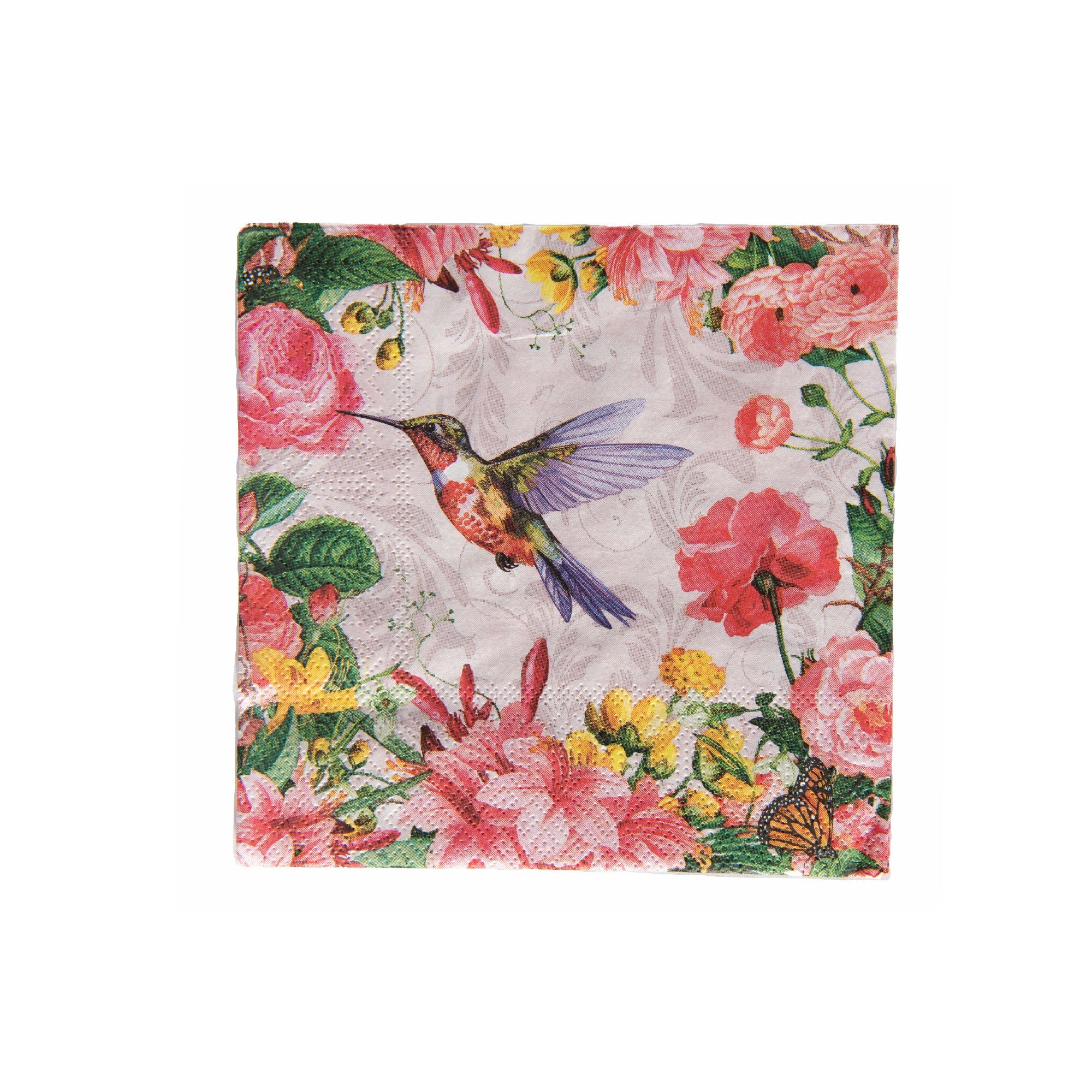 20-Pack 3-Ply Luncheon Napkins Featuring Hummingbird Design - Set of 6
