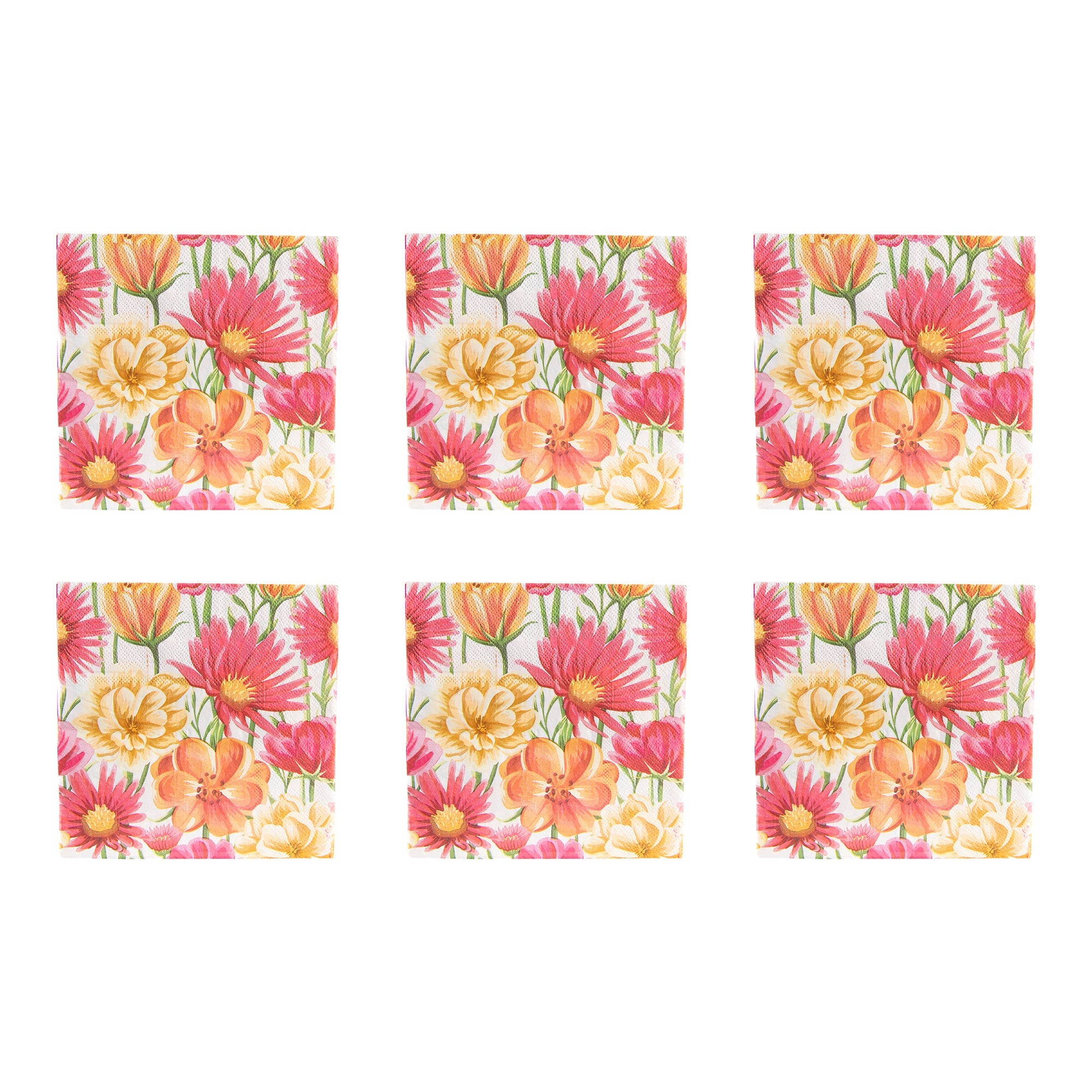 20-Pack 3-Ply Luncheon Napkins Featuring Spring Blossom - Set of 6