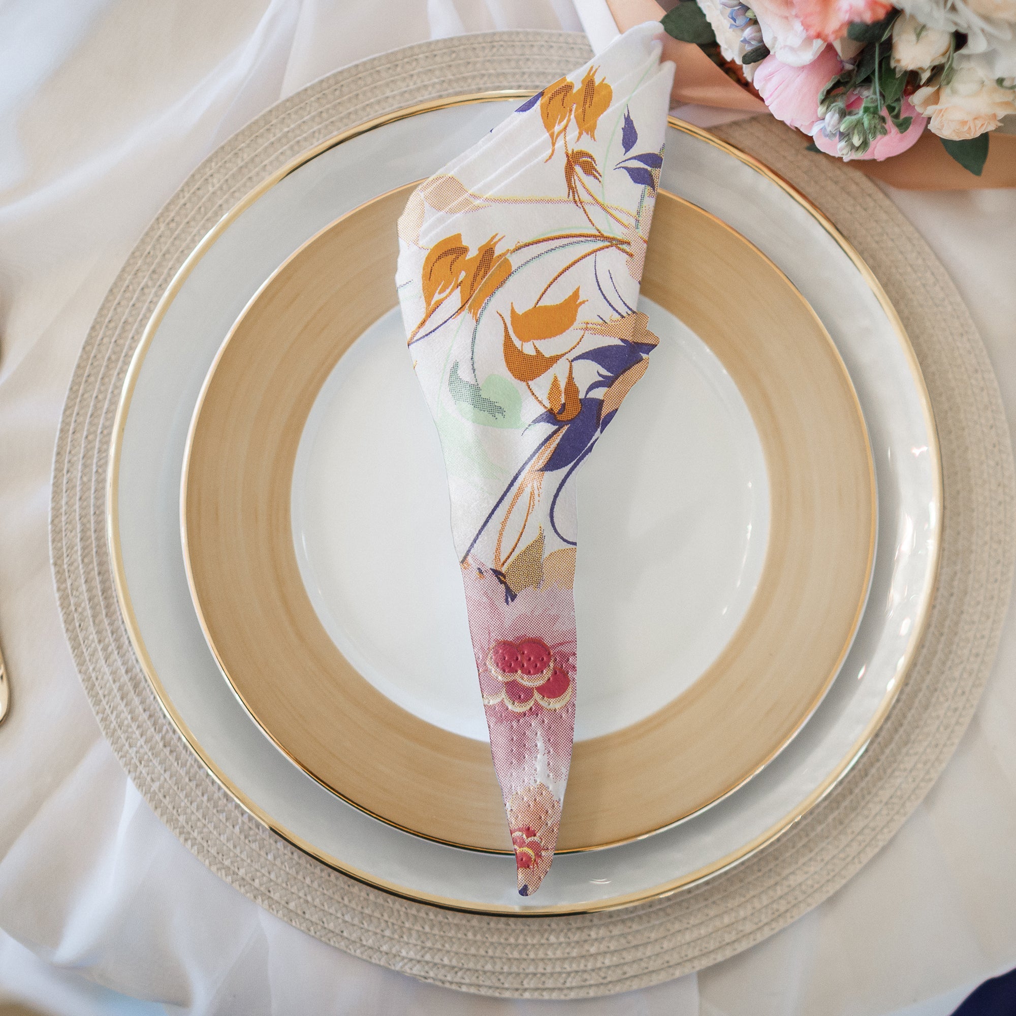 20-Pack 3-Ply Luncheon Napkins with Floral Print Design - Set of 6