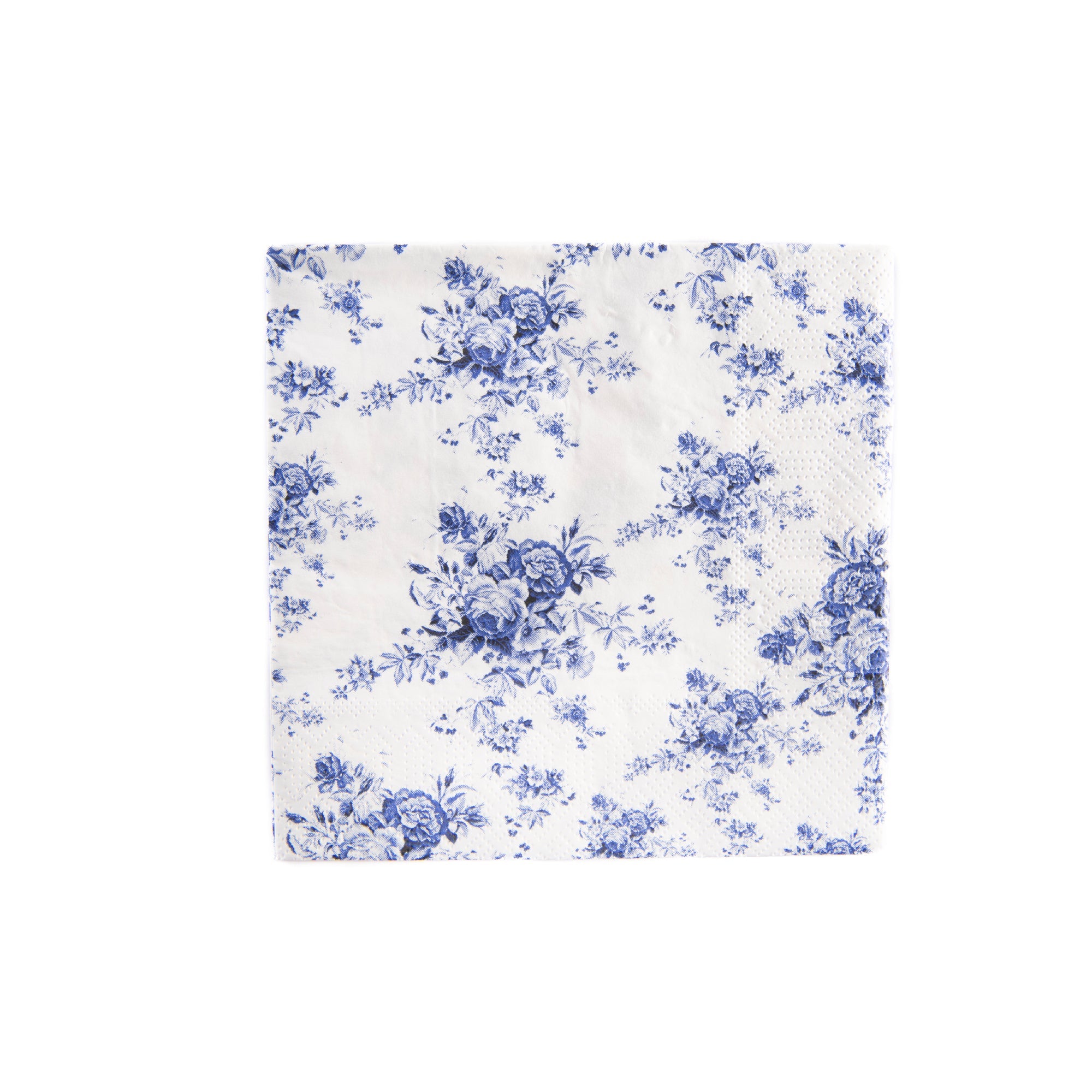20-Pack 3-Ply Luncheon Napkins with Blue Vintage Floral Design - Set of 6
