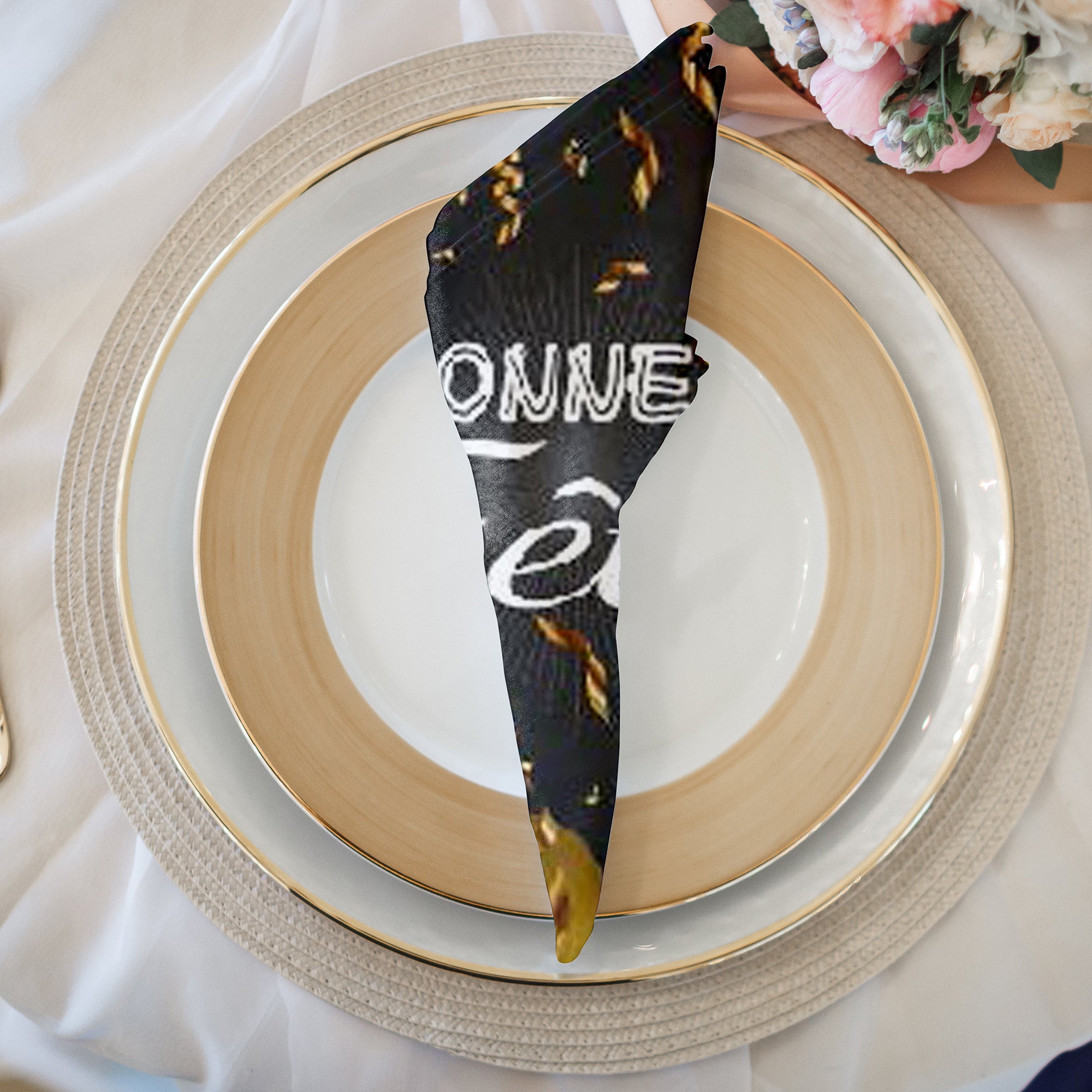 20-Pack 3-Ply Bonne Fête Gold Balloons Luncheon Napkins - Set of 6