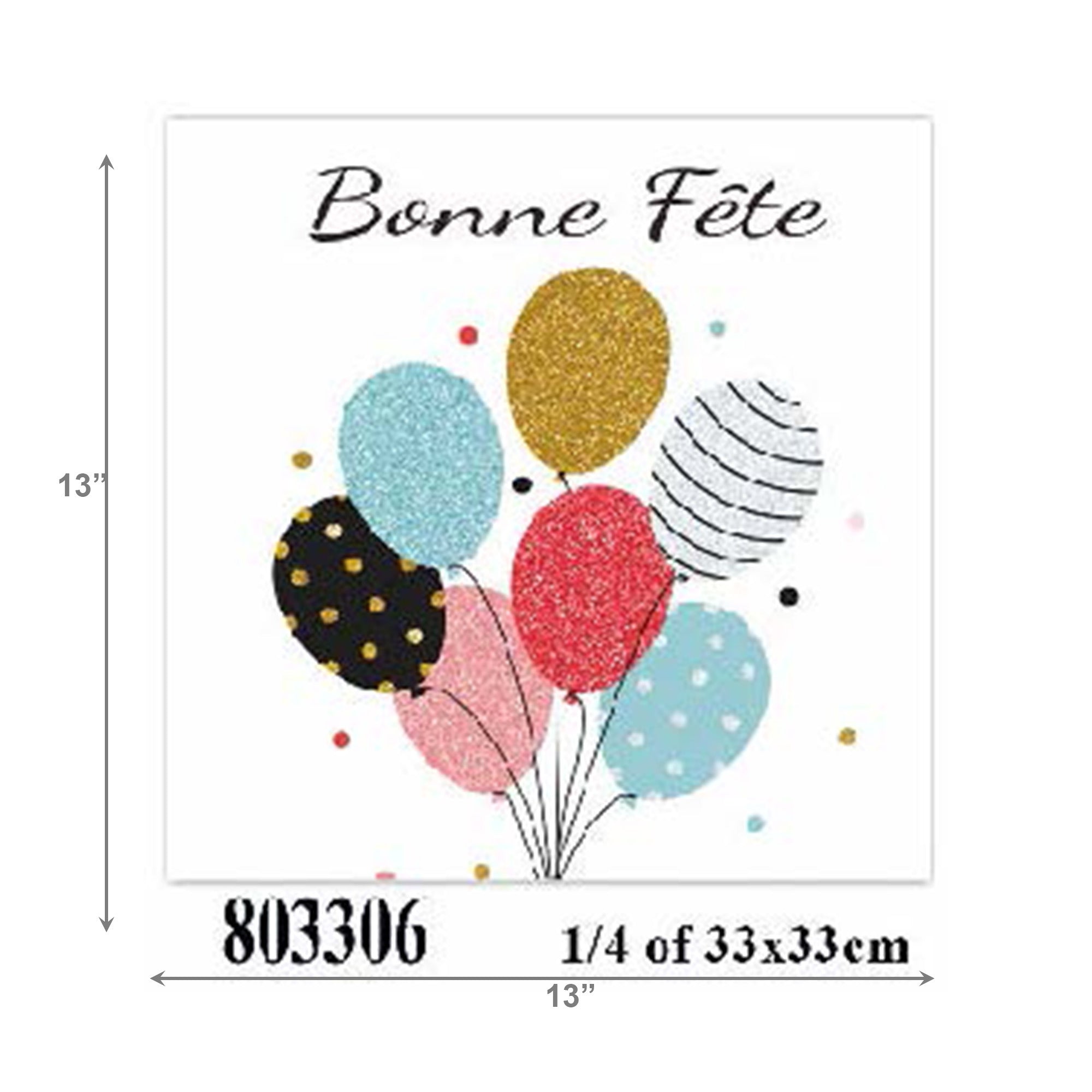 20-Pack 3-Ply Bonne Fête Party Luncheon Napkins - Set of 6