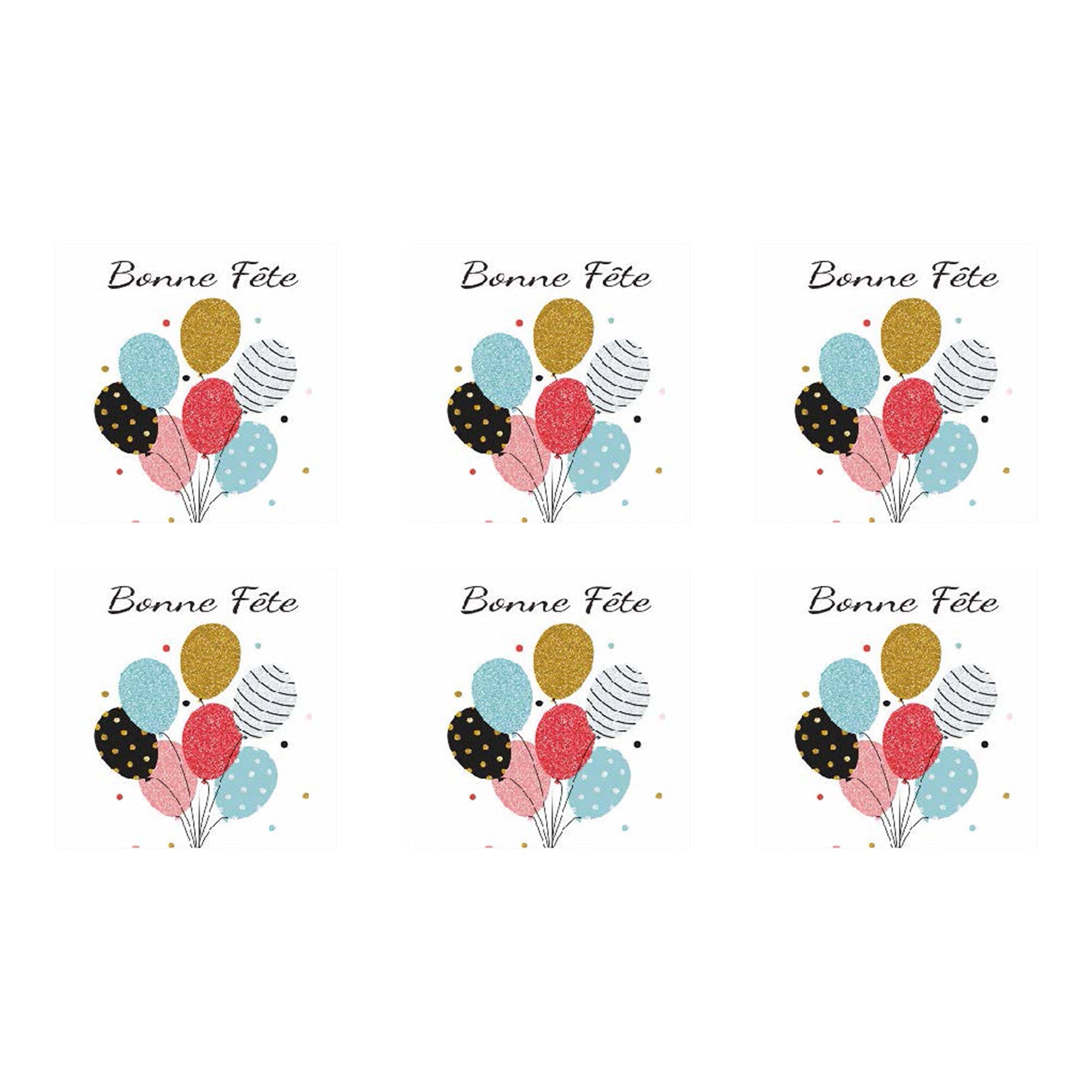 20-Pack 3-Ply Bonne Fête Party Luncheon Napkins - Set of 6