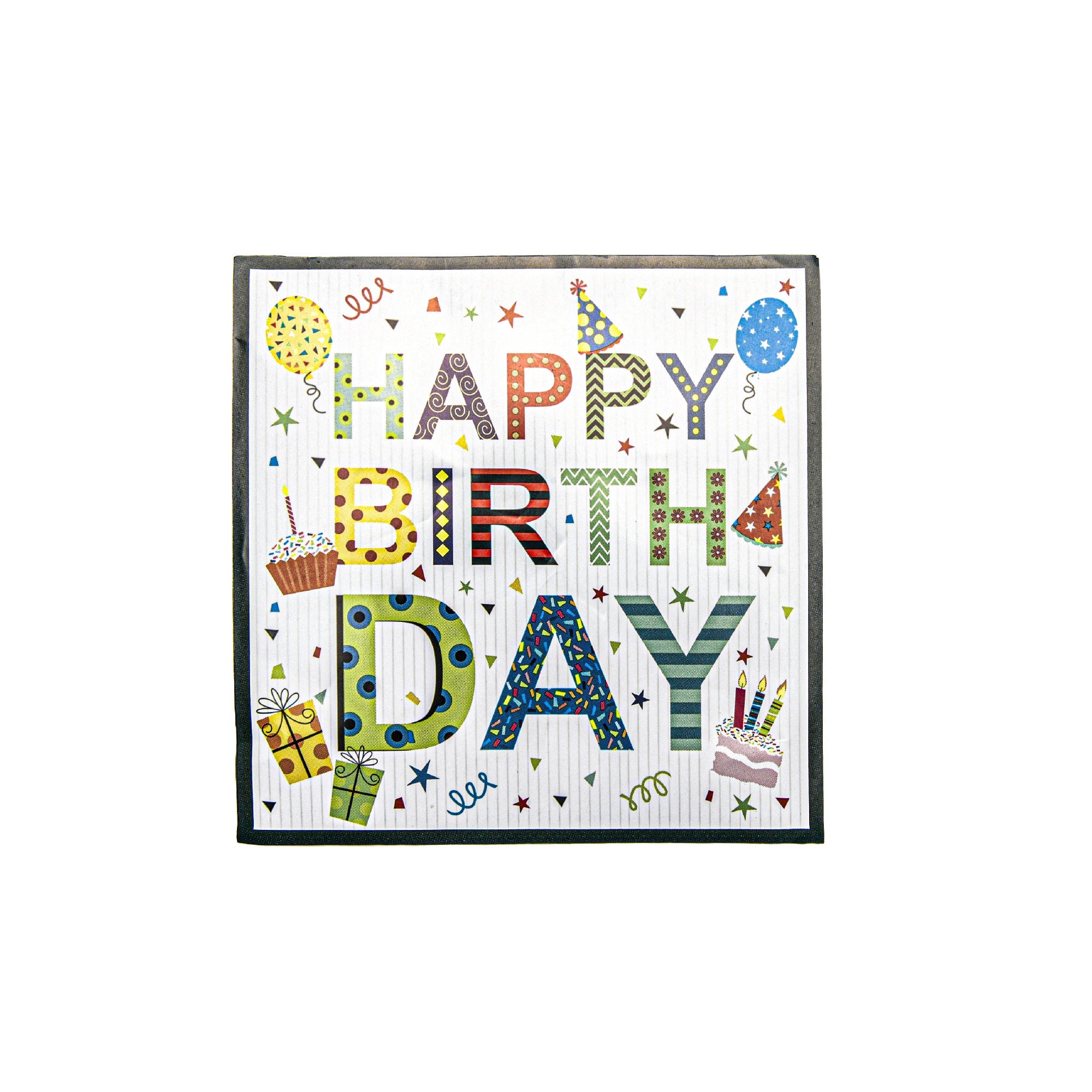 20-Pack 3-Ply Happy Birthday Party Luncheon Napkins - Set of 6