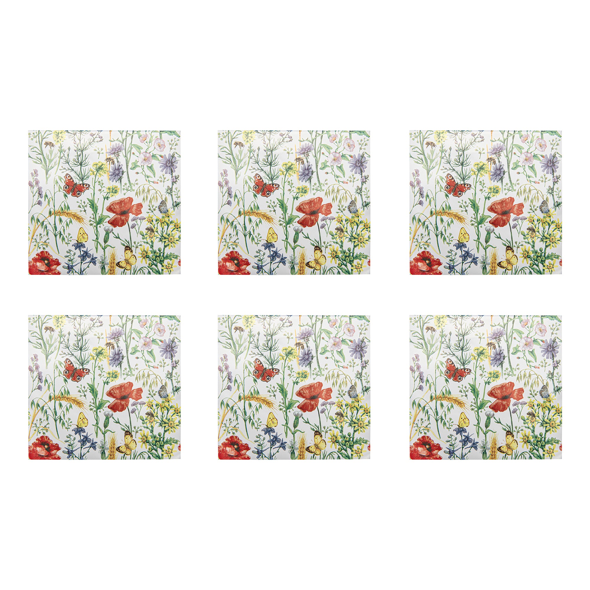 20-Pack 3-Ply Luncheon Napkins Featuring Butterfly Garden - Set of 6