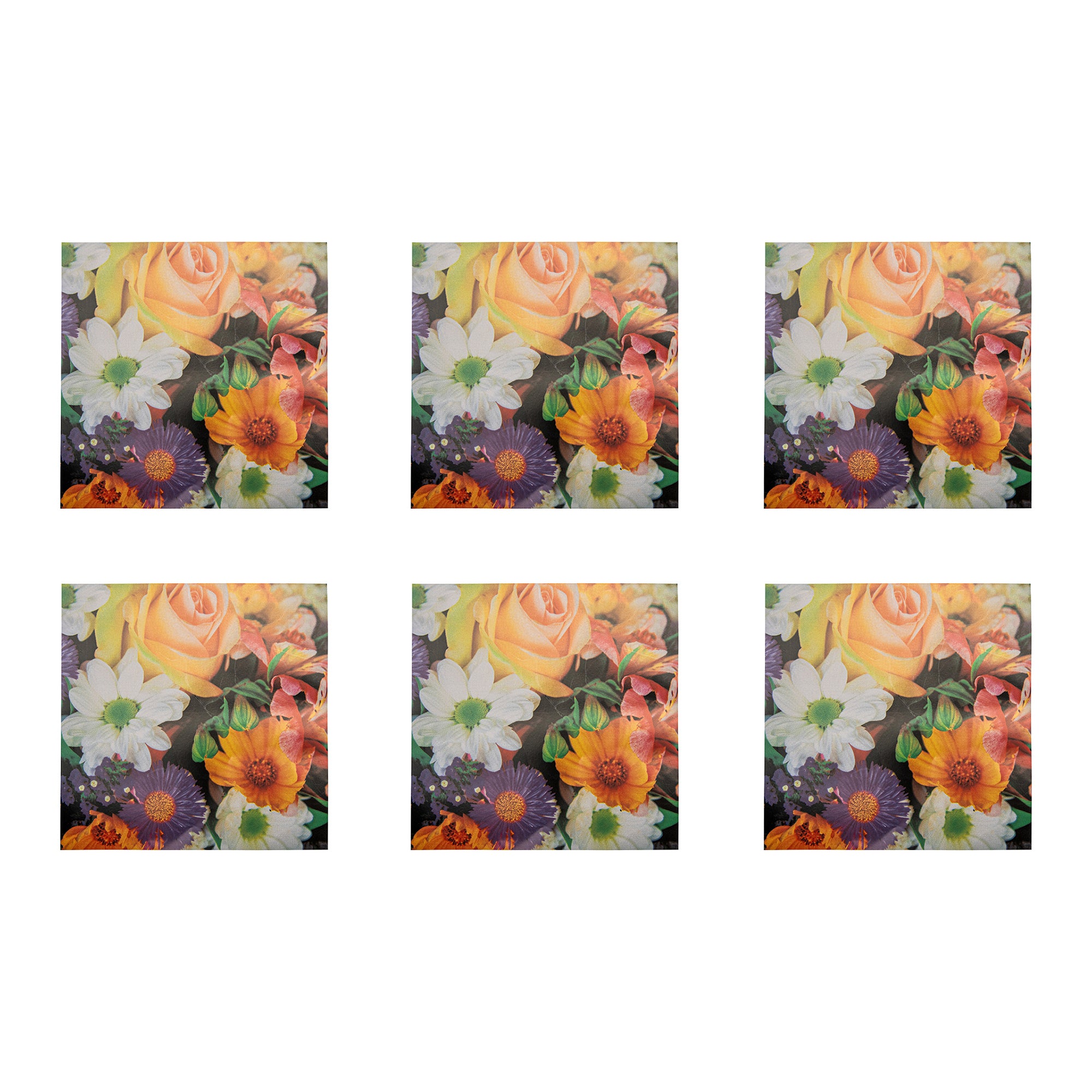 20-Pack 3-Ply Luncheon Napkins with Floral Bouquet Design - Set of 6