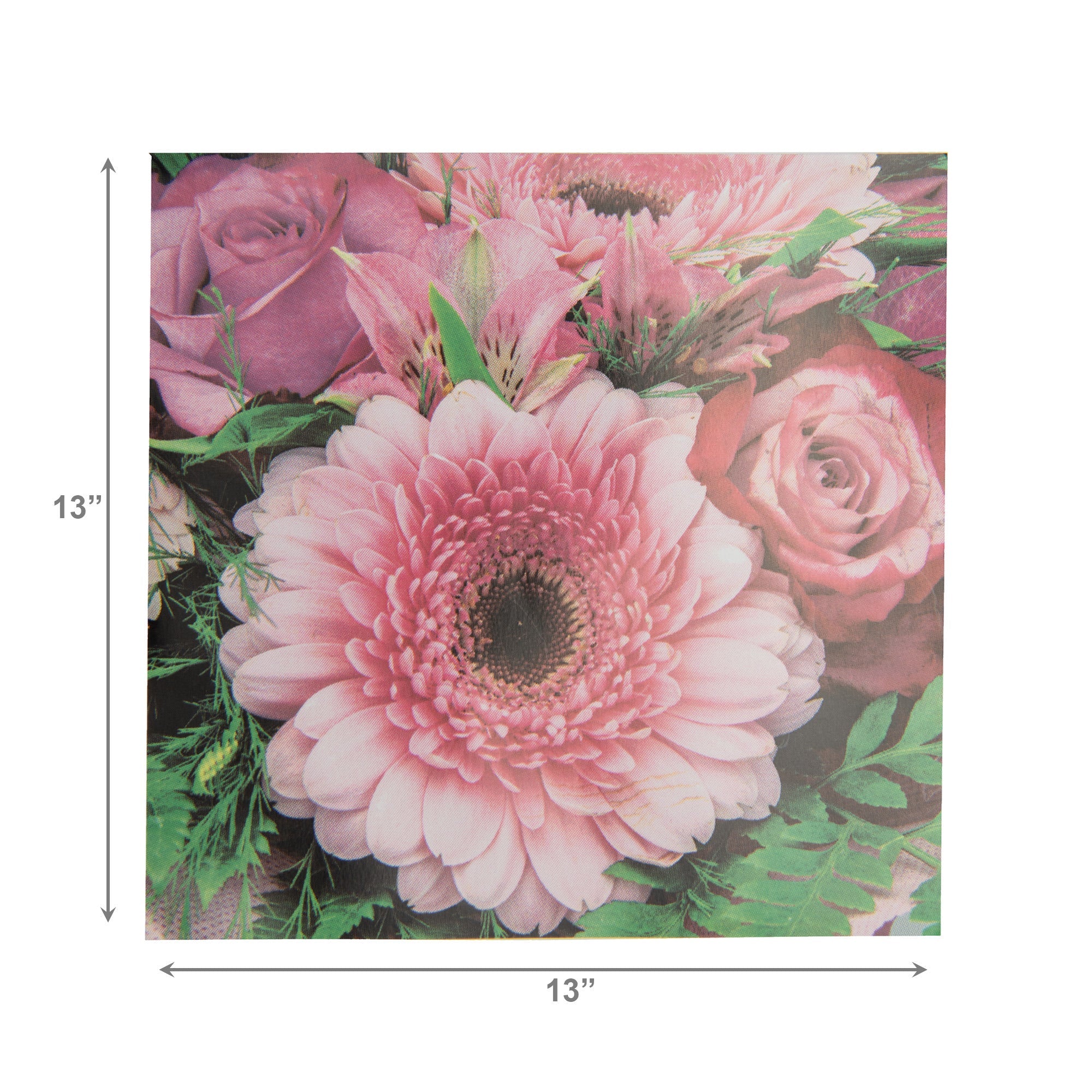 20-Pack 3-Ply Luncheon Napkins with Pink Gerbera Design - Set of 6