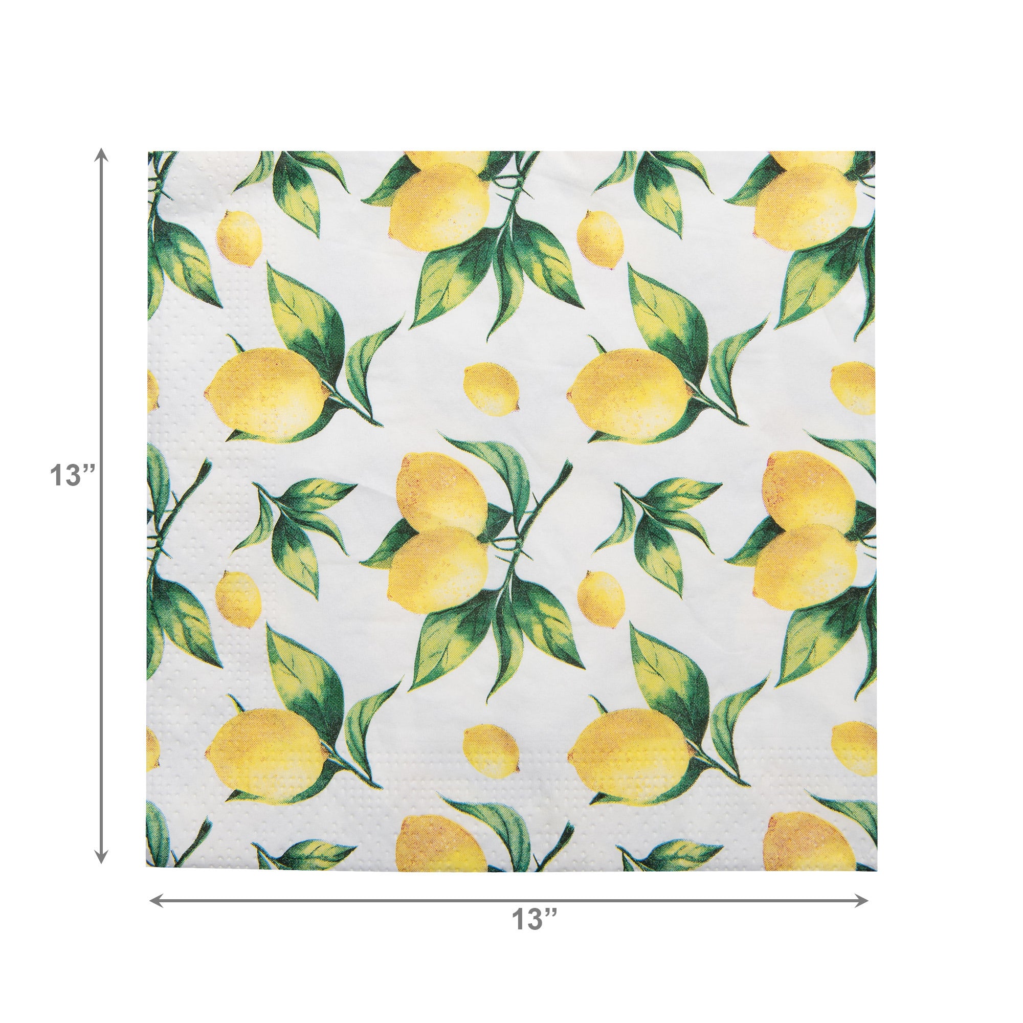 20-Pack 3-Ply Luncheon Napkins Featuring Lemon Design - Set of 6