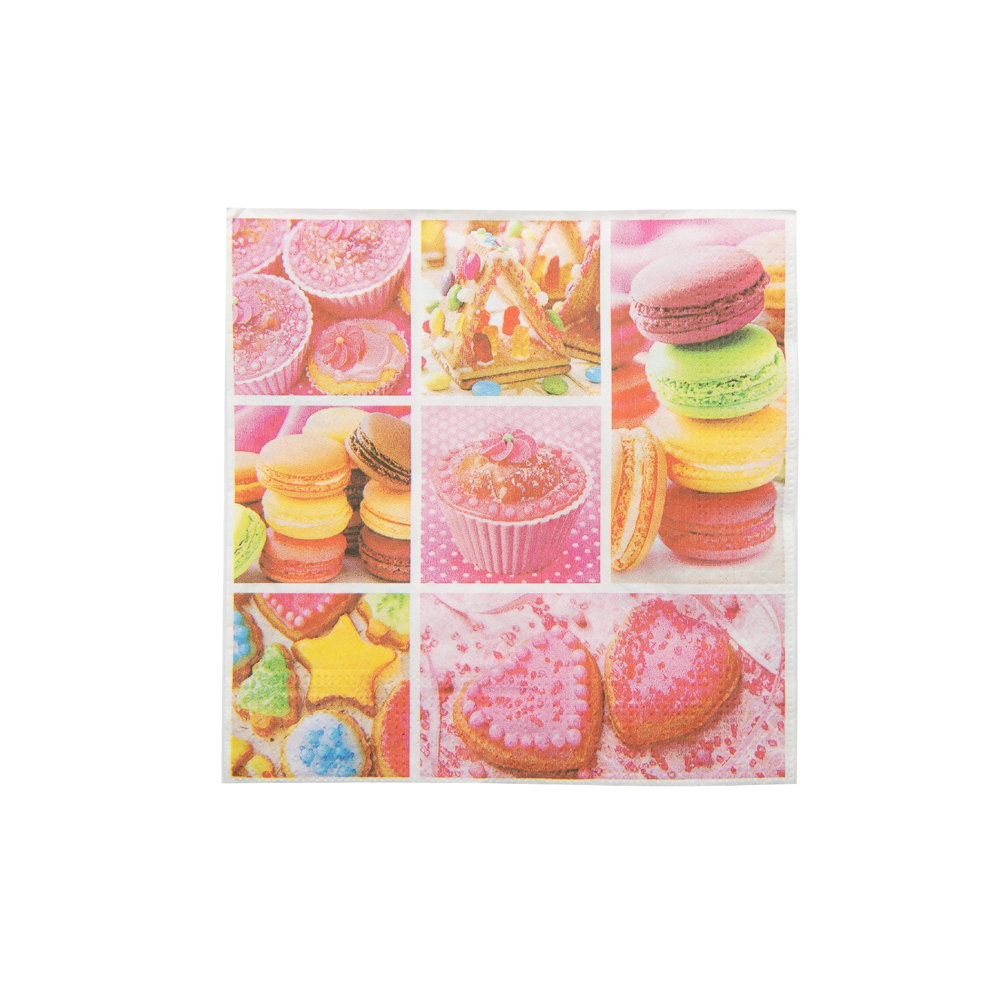 20-Pack 3-Ply Luncheon Napkins Featuring Dessert Designs - Set of 6