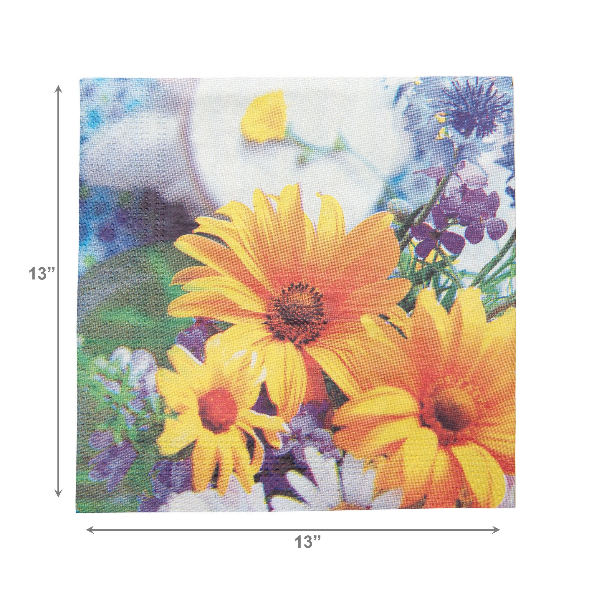 20-Pack 3-Ply Luncheon Napkins Featuring Yellow Daisies - Set of 6