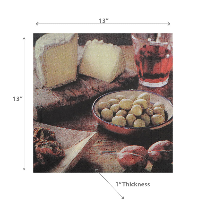 20 Pack Luncheon 3 Ply Napkin Cheese And Olive - Set of 6