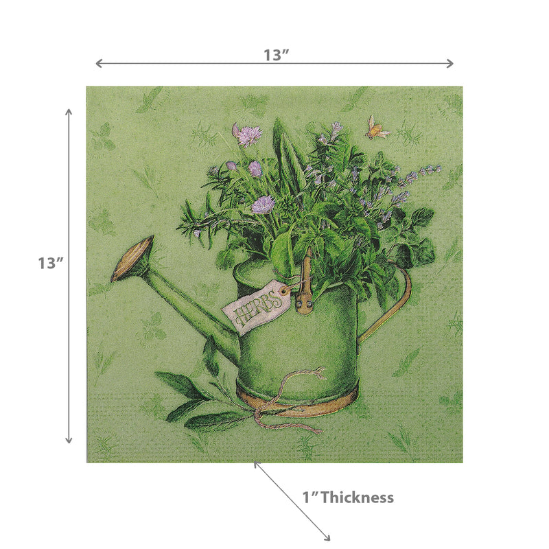 20 Pack Luncheon 3 Ply Napkin Flower Watering Can - Set of 6