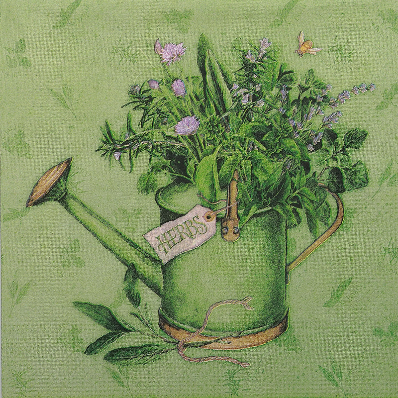 20 Pack Luncheon 3 Ply Napkin Flower Watering Can - Set of 6