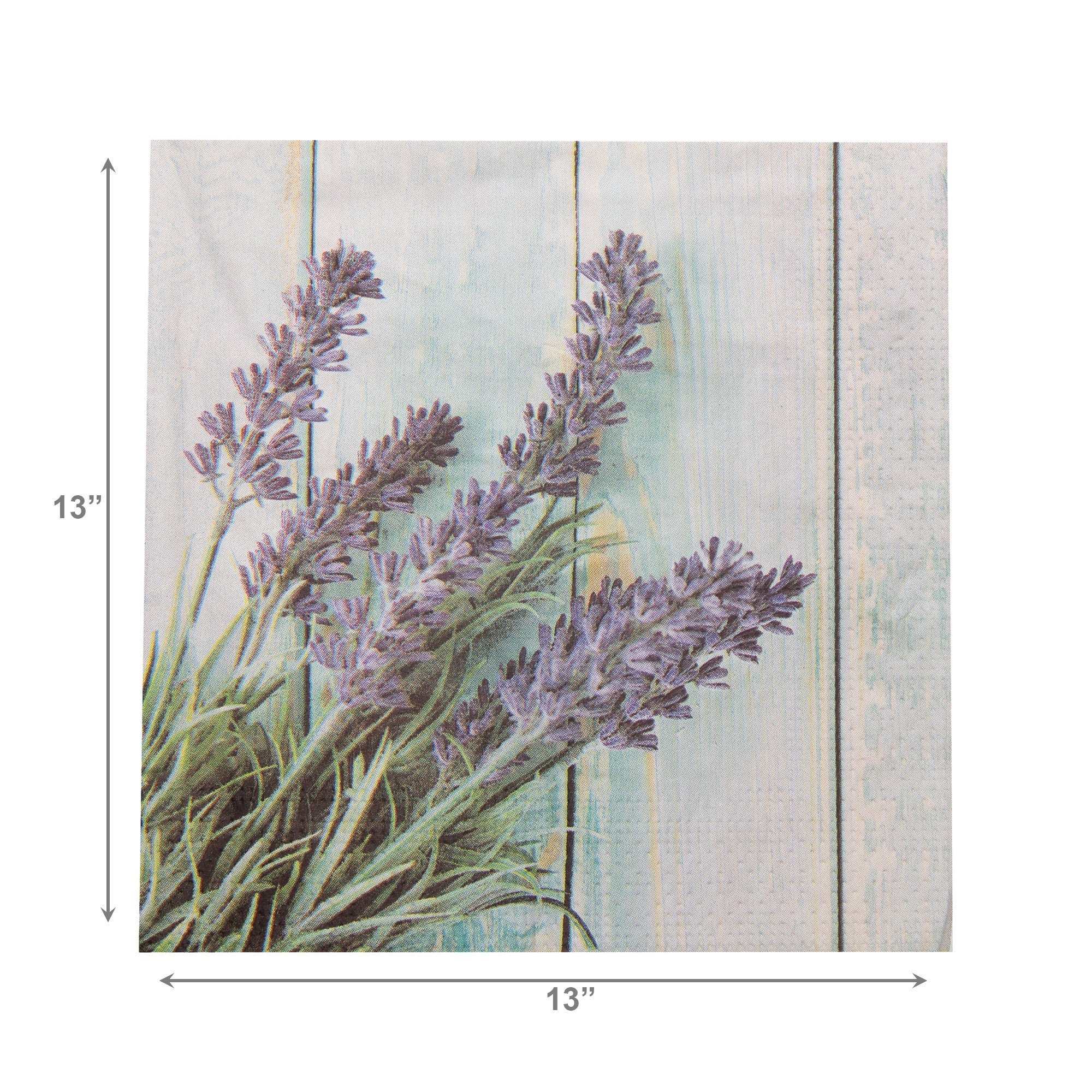 20-Pack 3-Ply Luncheon Napkins with Lavender on Plank Design - Set of 6
