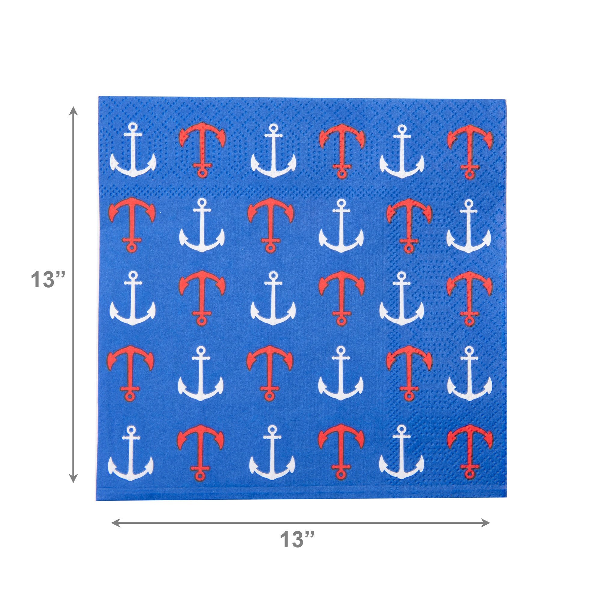 20-Pack 3-Ply Luncheon Napkins with Anchor Design - Set of 6
