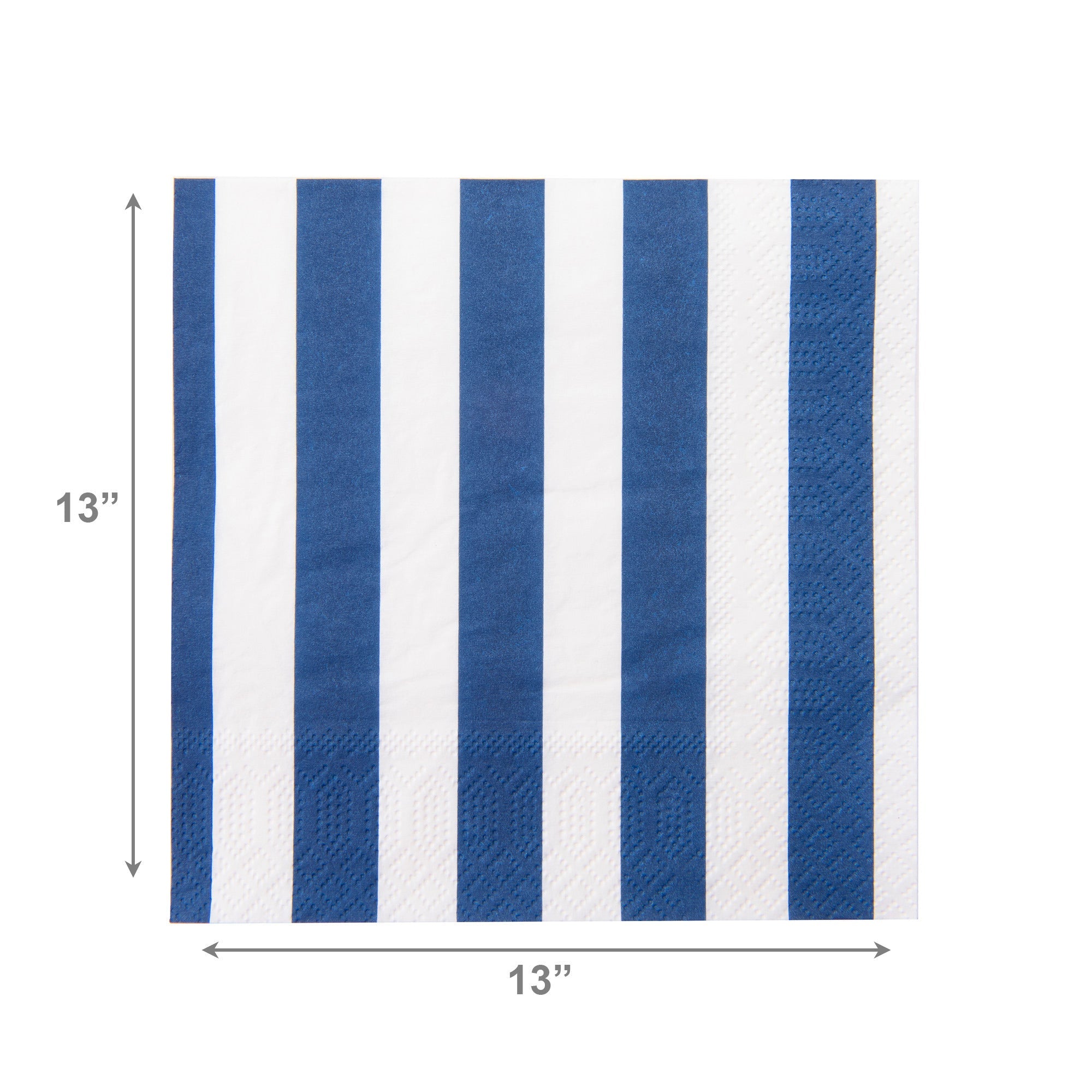 20-Pack 3-Ply Luncheon Napkins with Blue Stripe Pattern - Set of 6