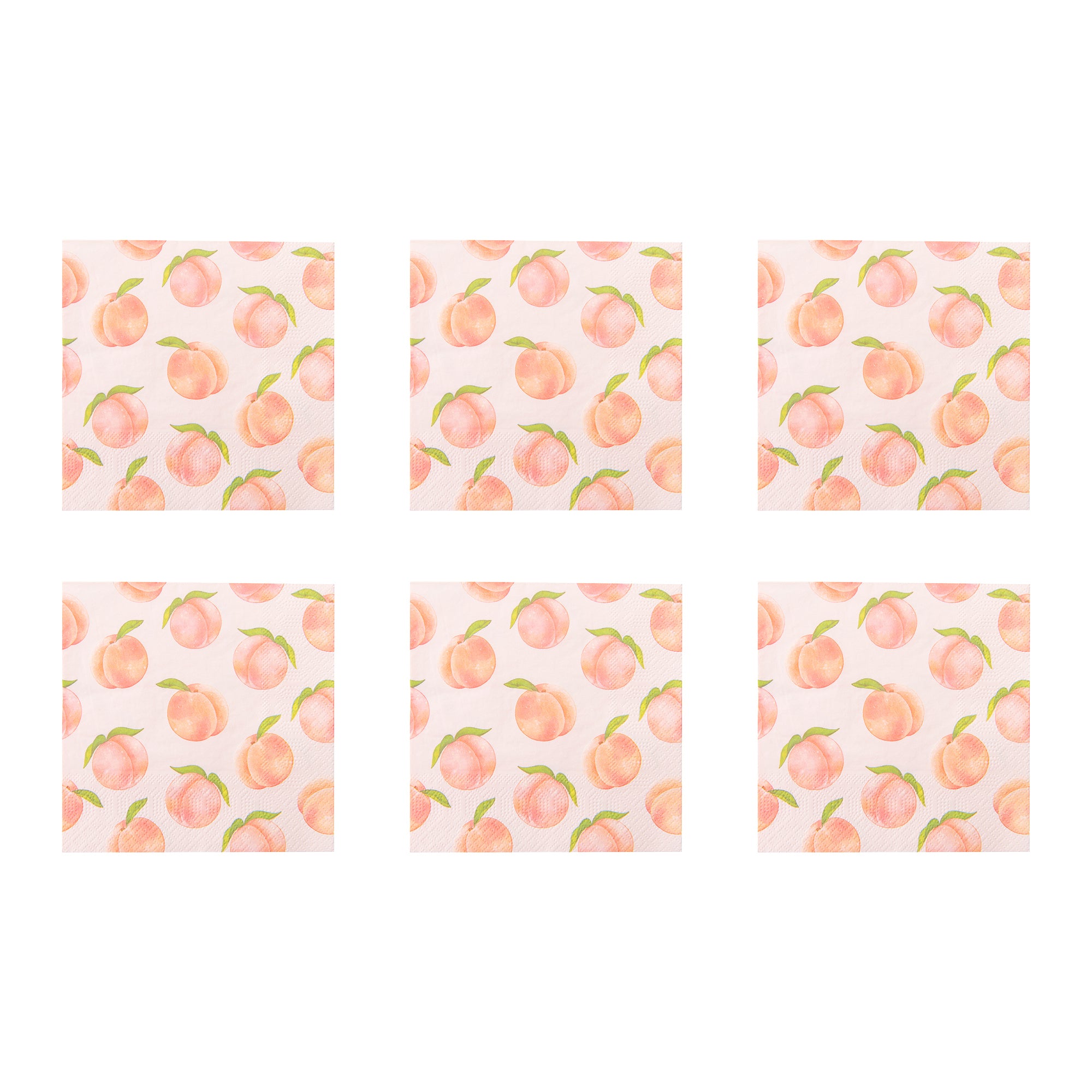 20-Pack 3-Ply Luncheon Napkins with Blushing Peaches Design - Set of 6