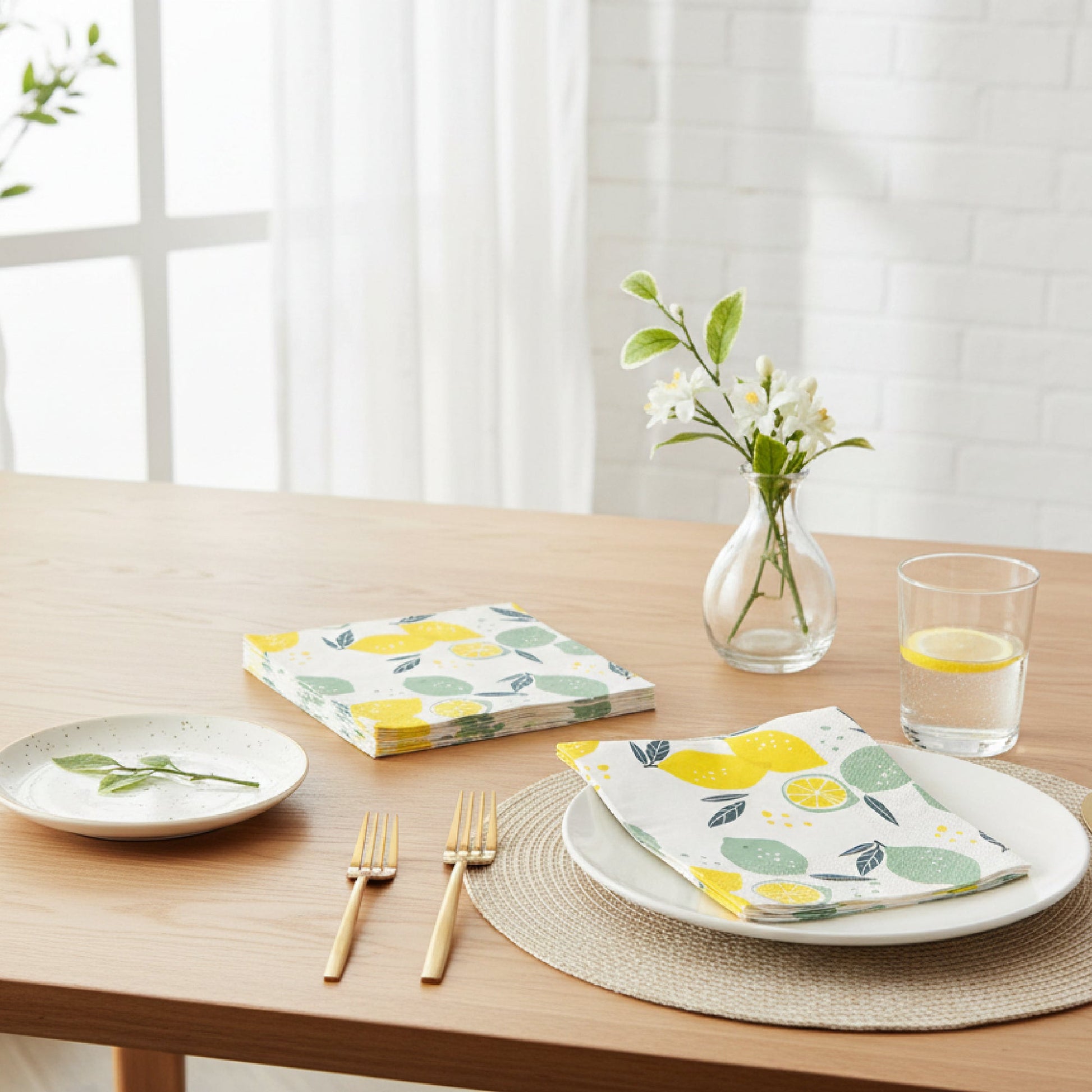20-Pack 3-Ply Luncheon Napkins with Lemon & Lime Design - Set of 6