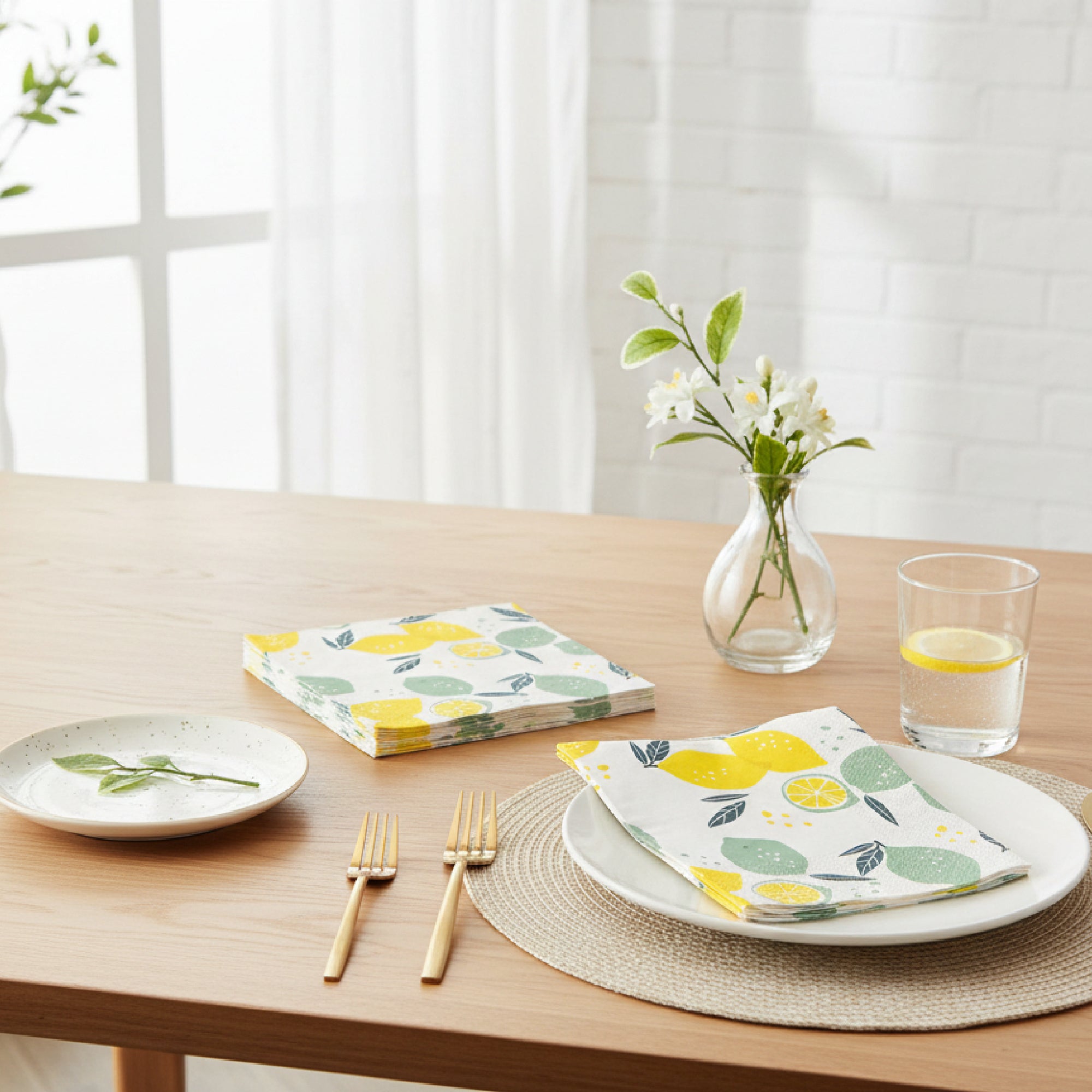 20-Pack 3-Ply Luncheon Napkins with Lemon & Lime Design - Set of 6