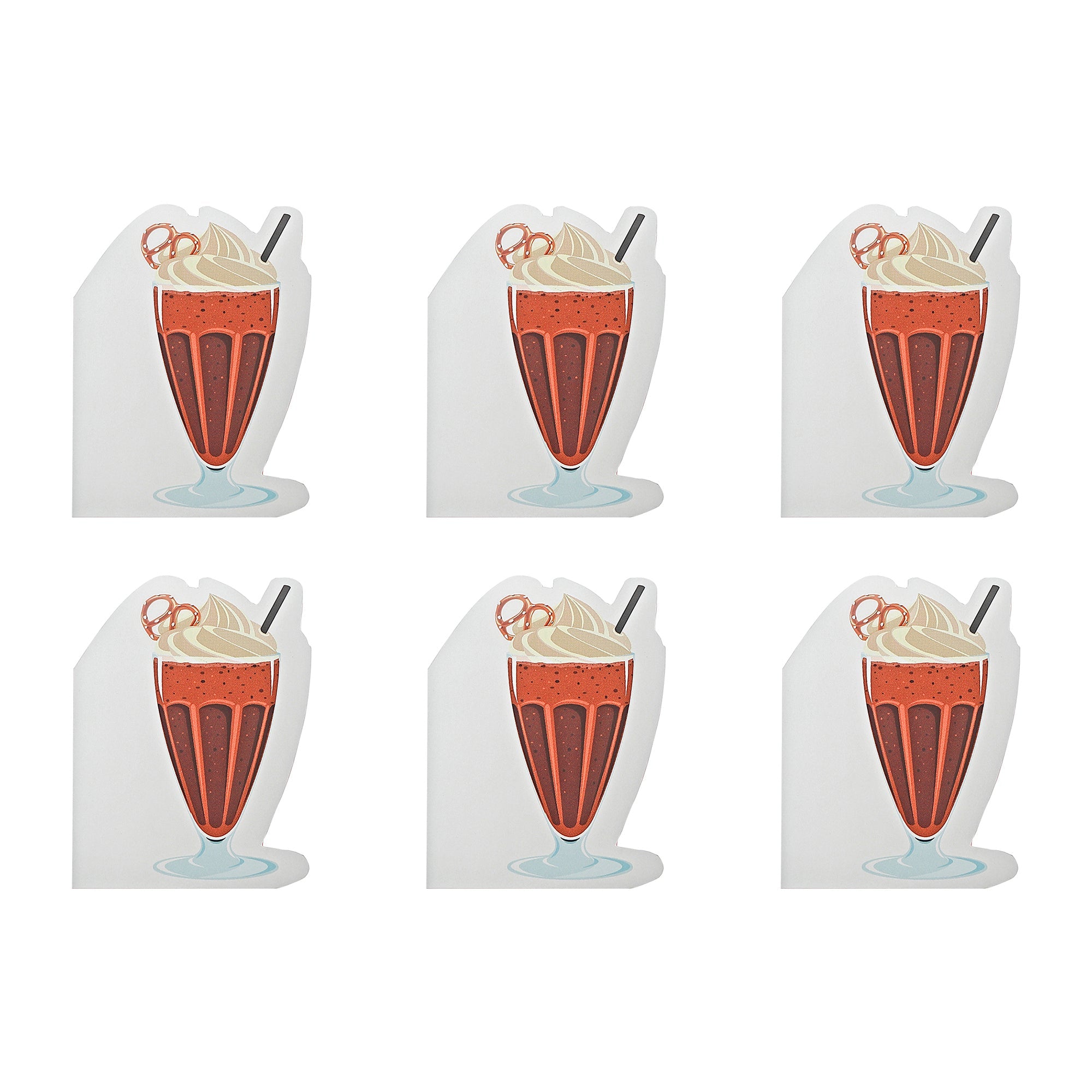 12-Pack 3-Ply Chocolate Milkshake Shaped Napkins - Set of 6