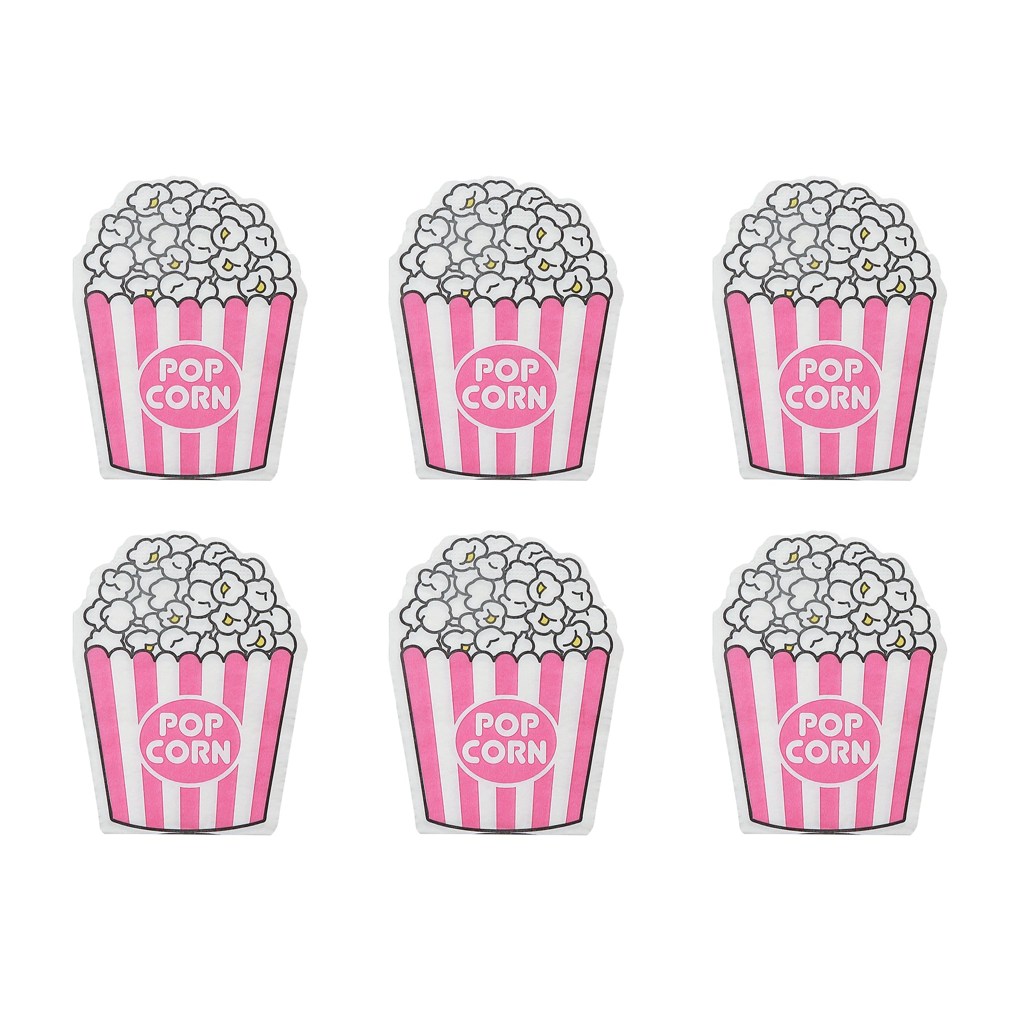 12-Pack 3-Ply Popcorn Shaped Napkins - Set of 6