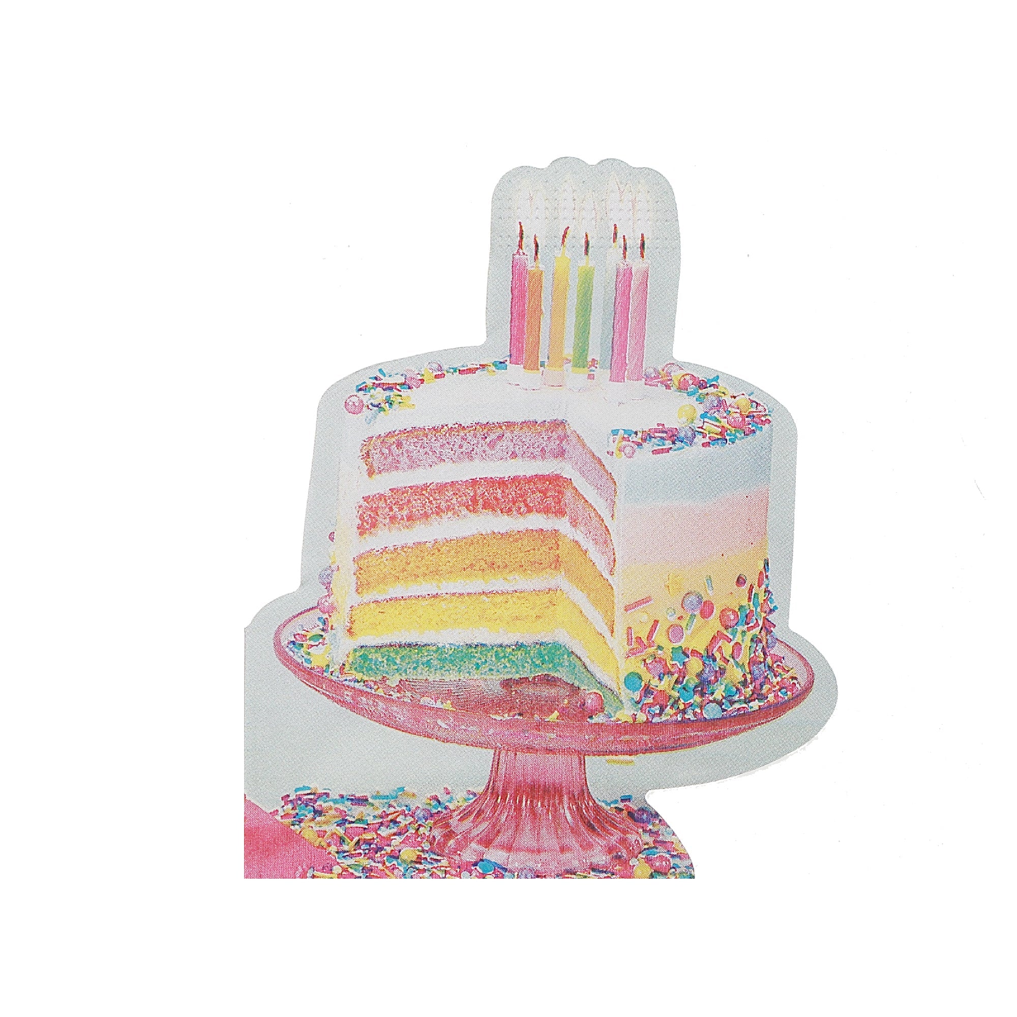 12-Pack 3-Ply Rainbow Birthday Cake Shaped Napkins - Set of 6