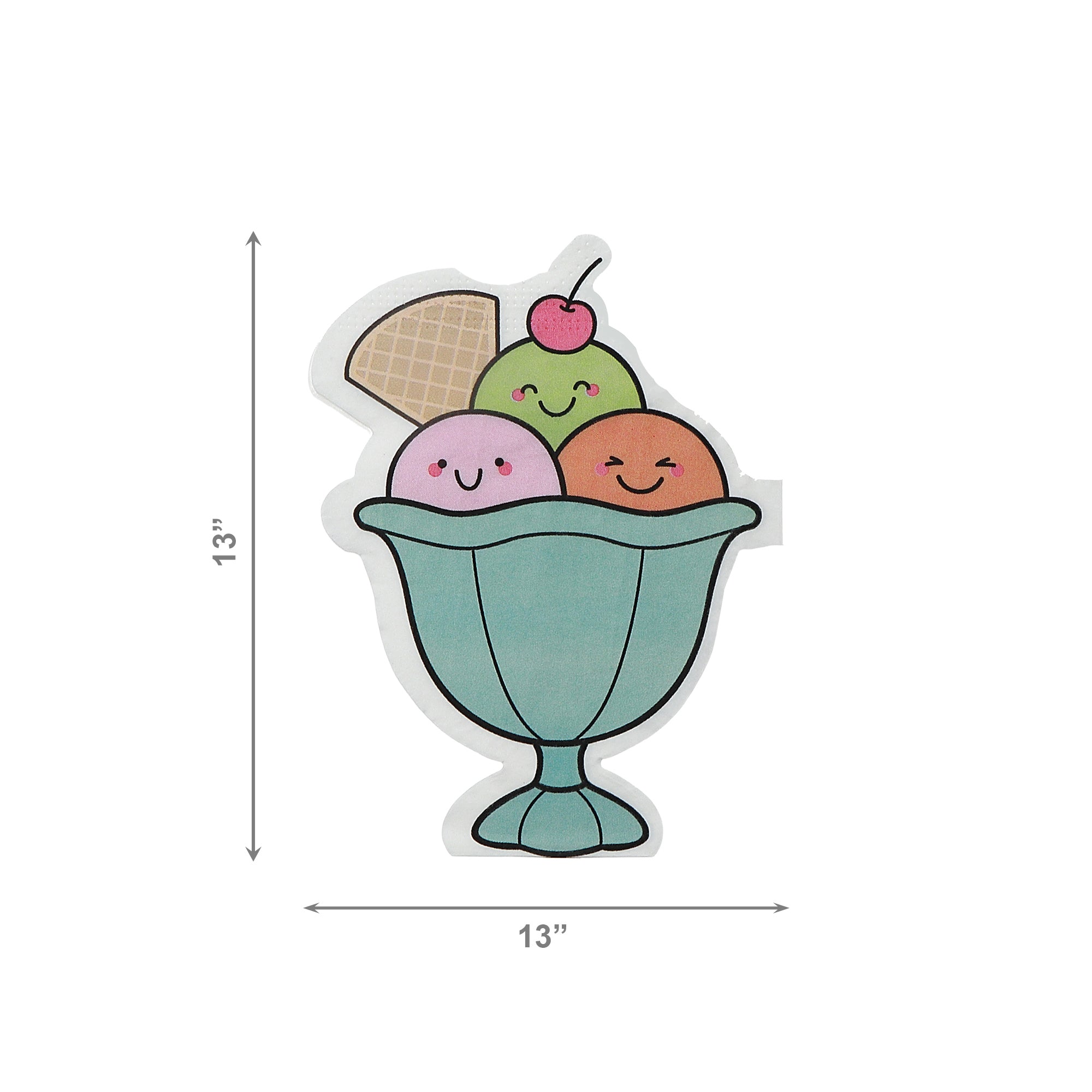 12-Pack 3-Ply Ice Cream Shaped Napkins - Set of 6