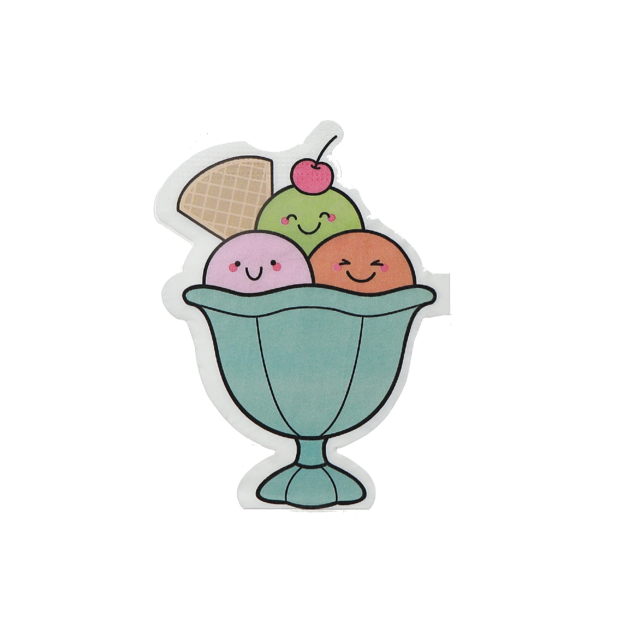 12-Pack 3-Ply Ice Cream Shaped Napkins - Set of 6
