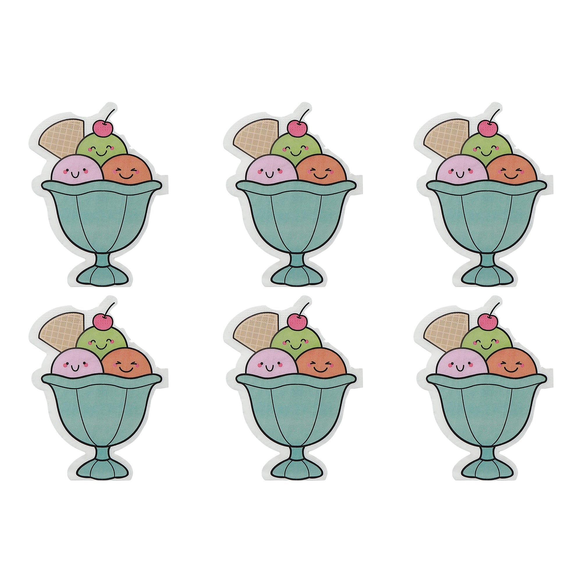 12-Pack 3-Ply Ice Cream Shaped Napkins - Set of 6