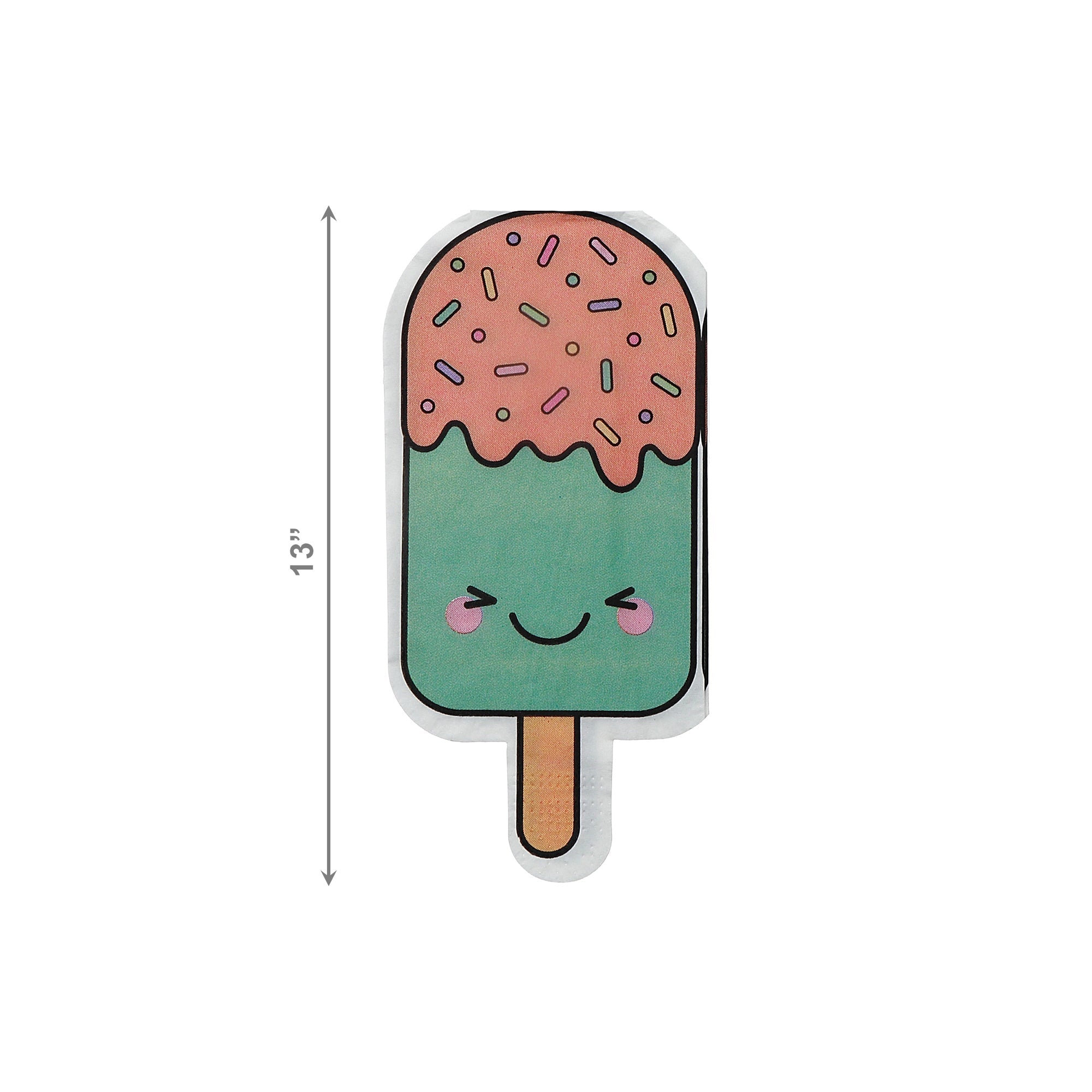 12-Pack 3-Ply Ice Cream Bar Shaped Napkins - Set of 6