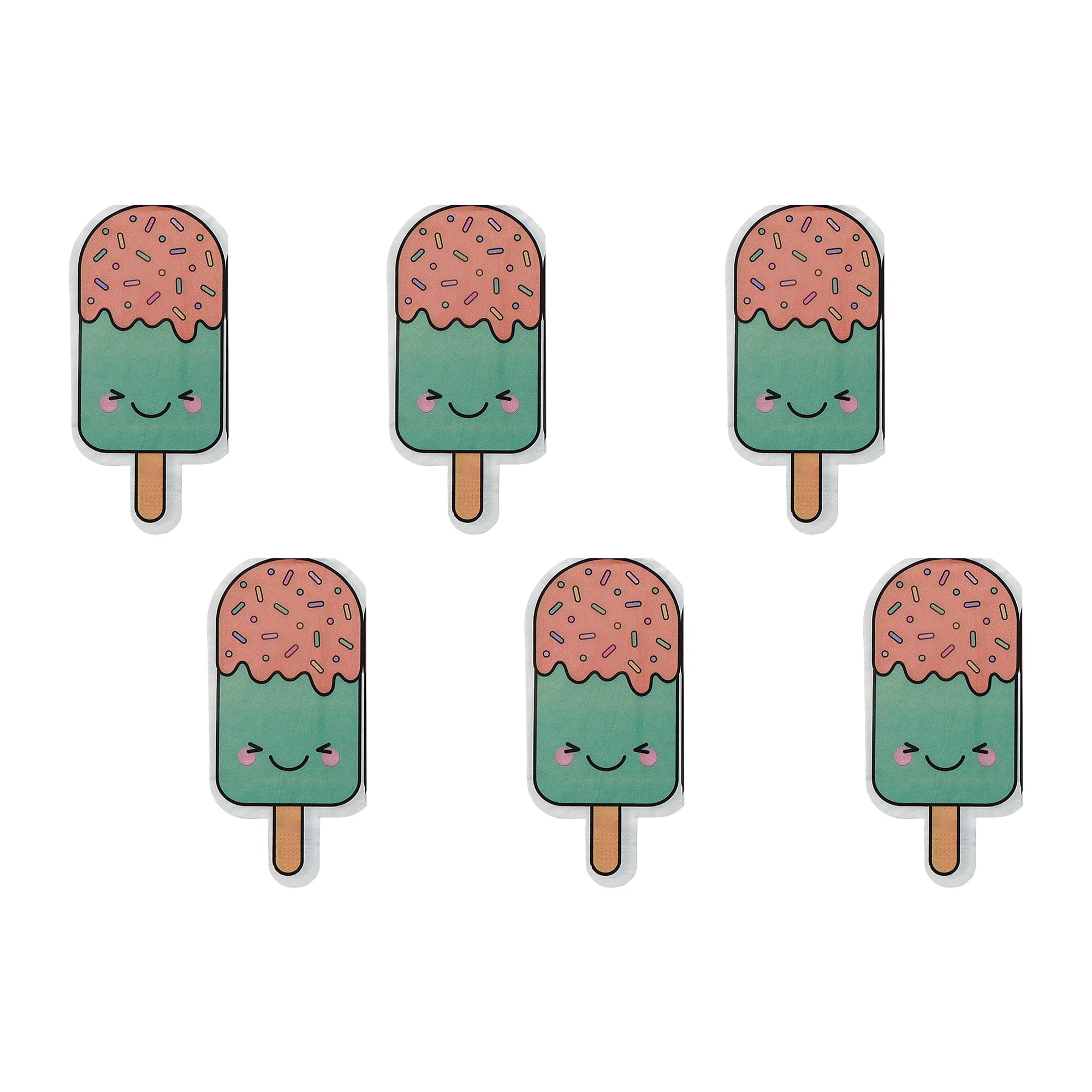 12-Pack 3-Ply Ice Cream Bar Shaped Napkins - Set of 6
