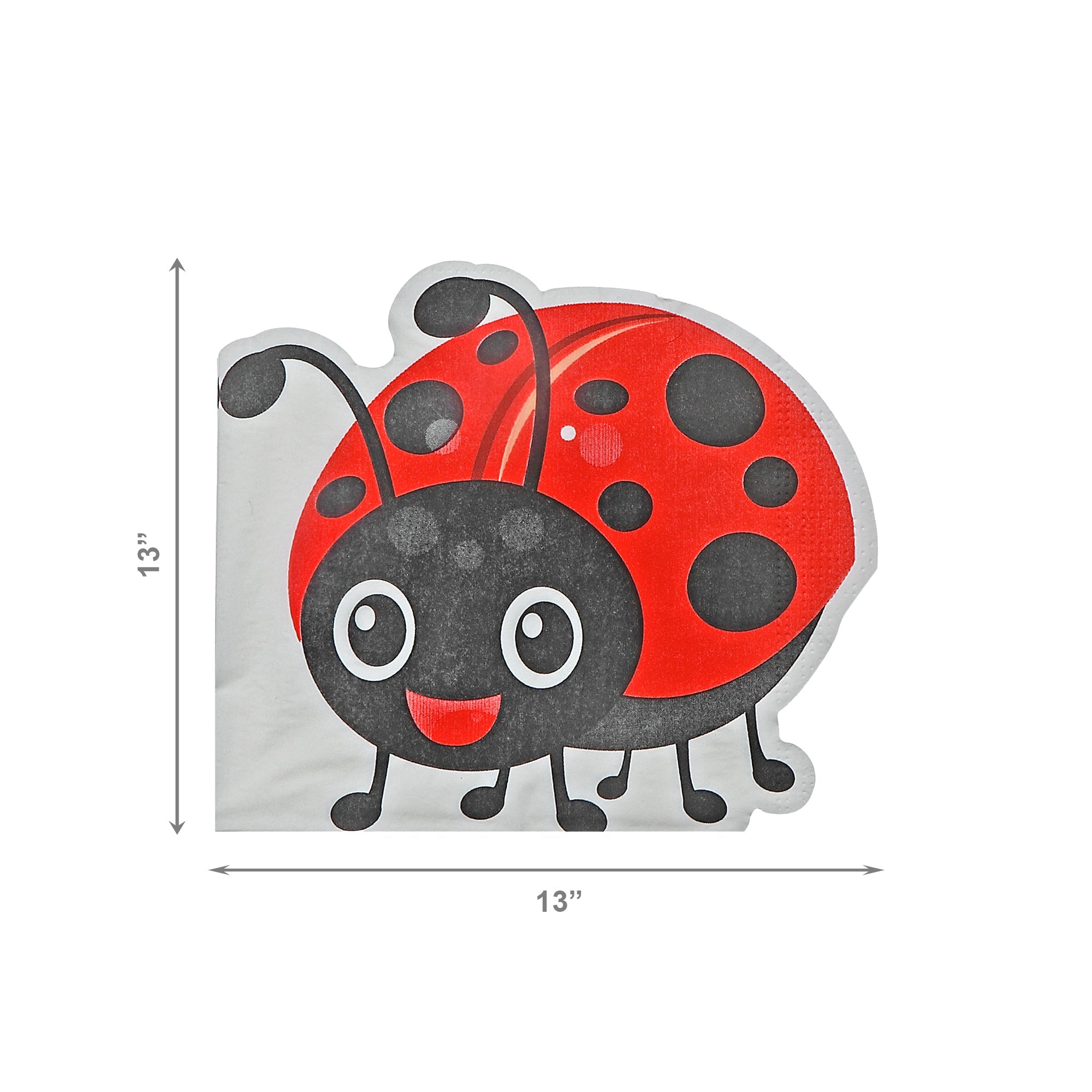 12-Pack 3-Ply Ladybug Shaped Napkins - Set of 6
