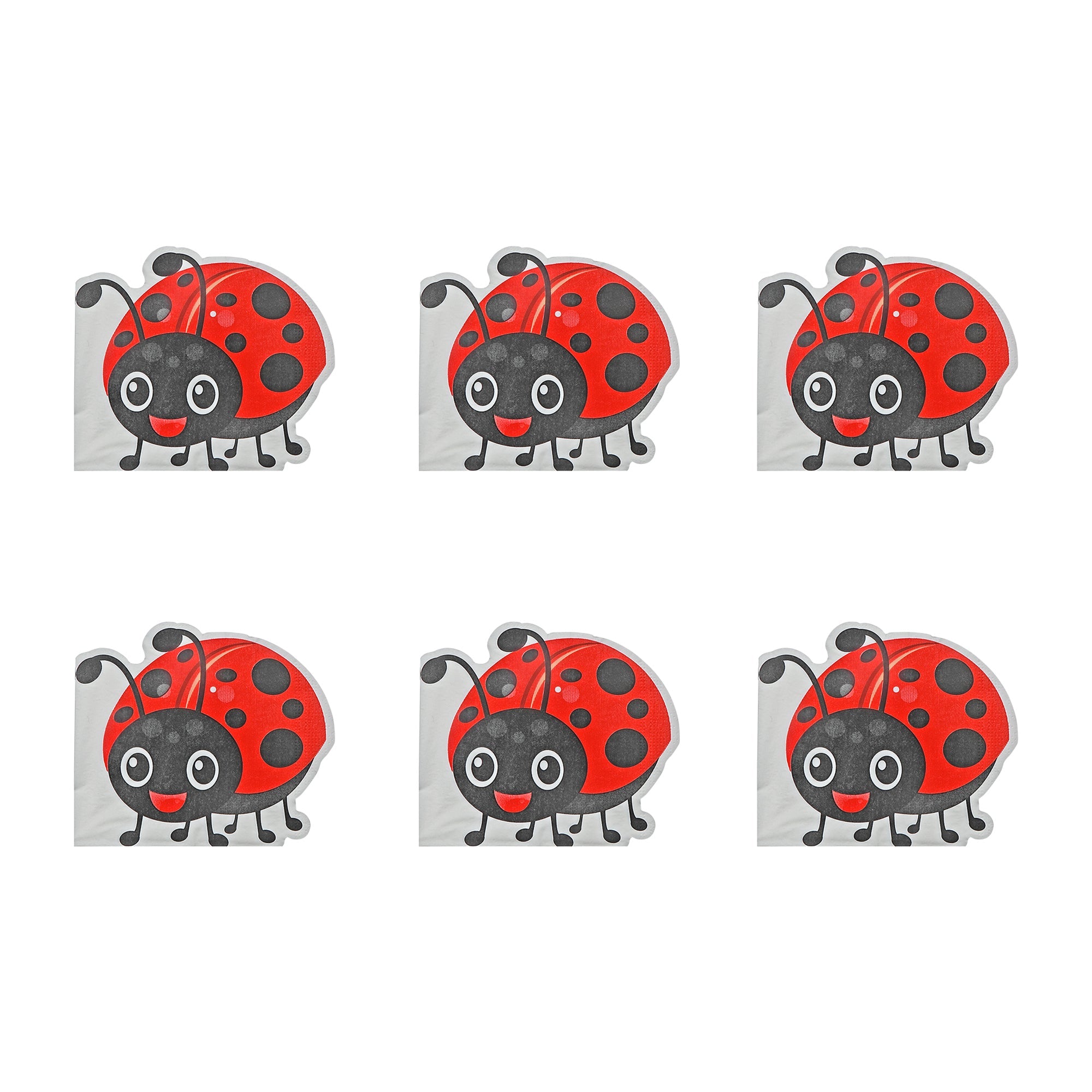 12-Pack 3-Ply Ladybug Shaped Napkins - Set of 6