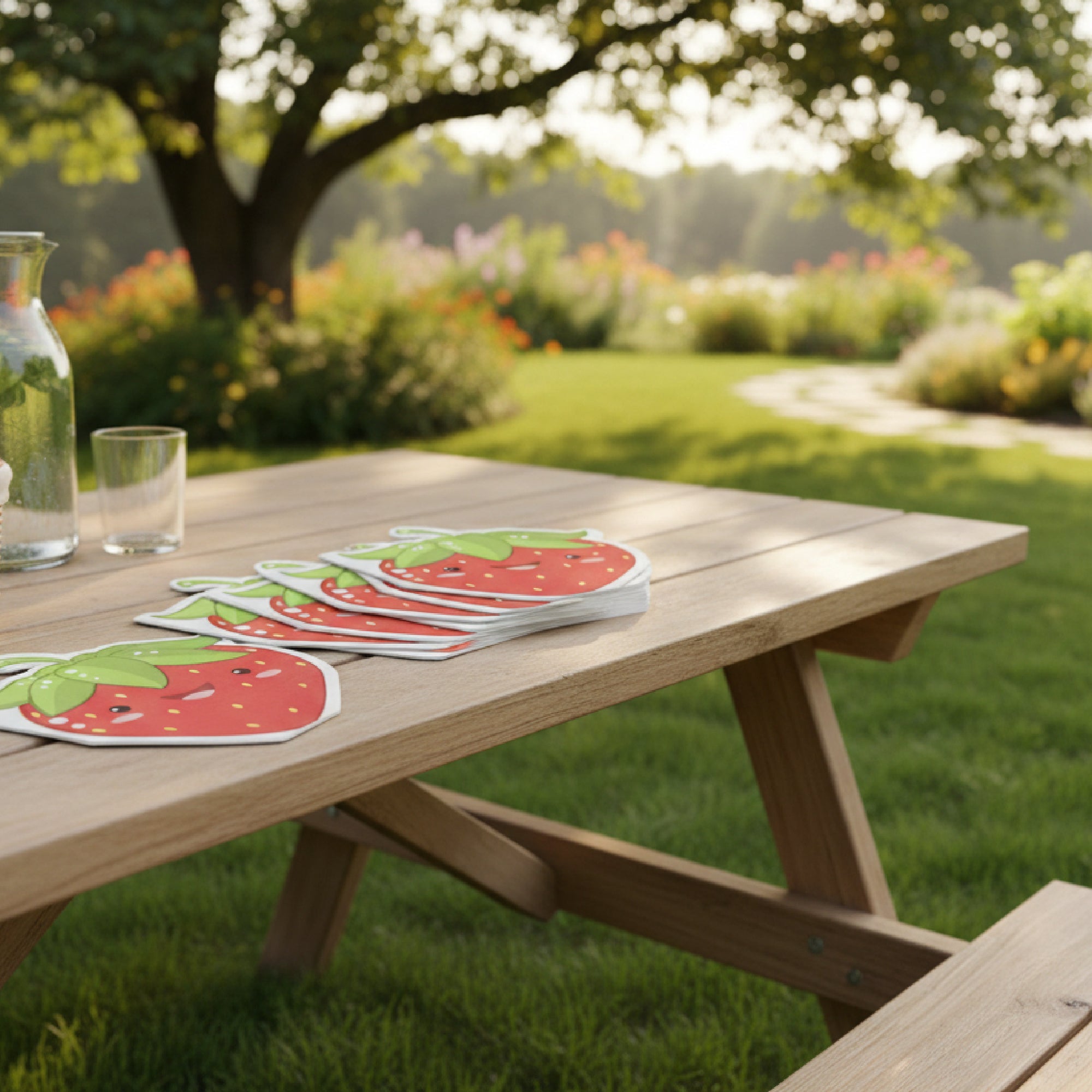 12-Pack 3-Ply Strawberry Shaped Napkins - Set of 6