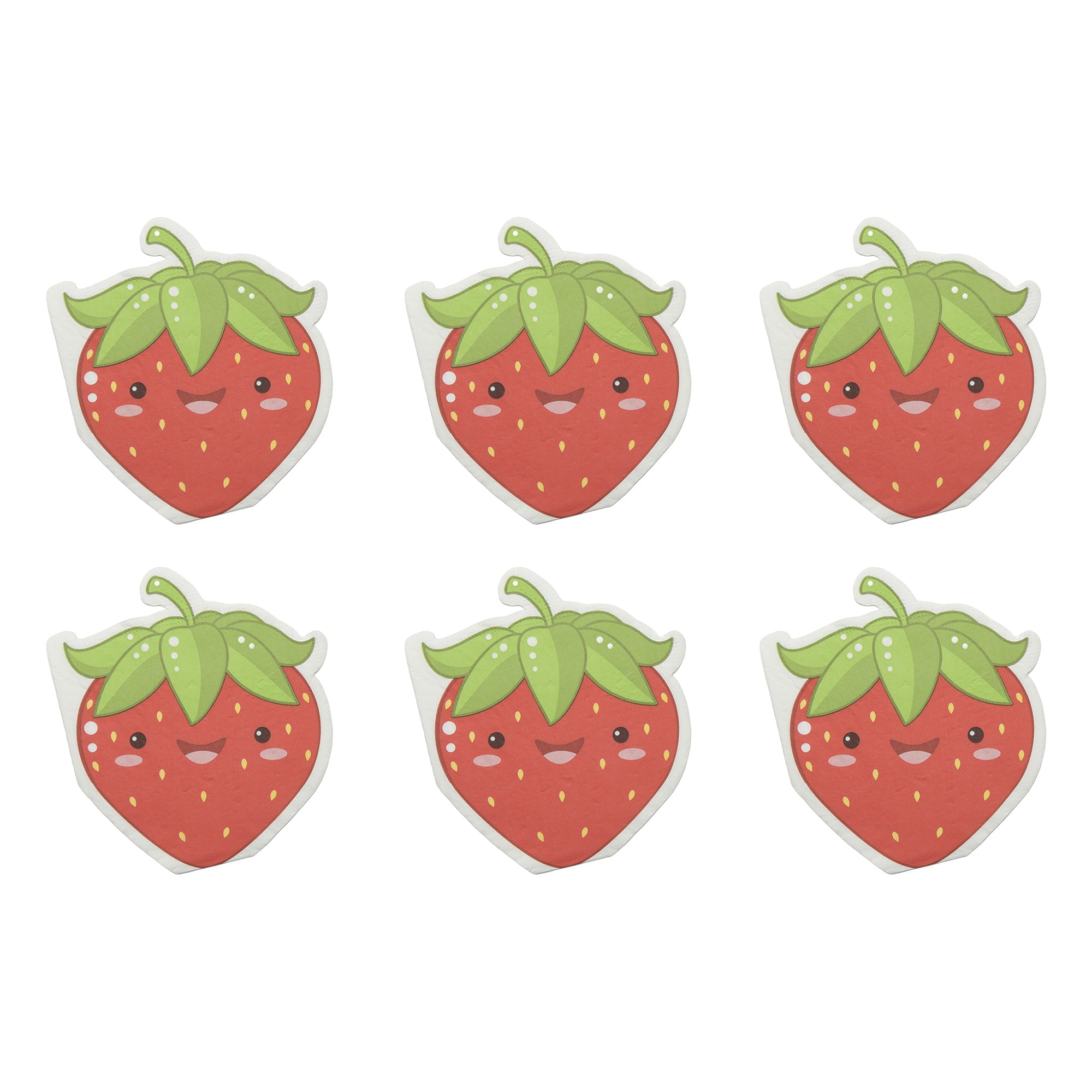 12-Pack 3-Ply Strawberry Shaped Napkins - Set of 6